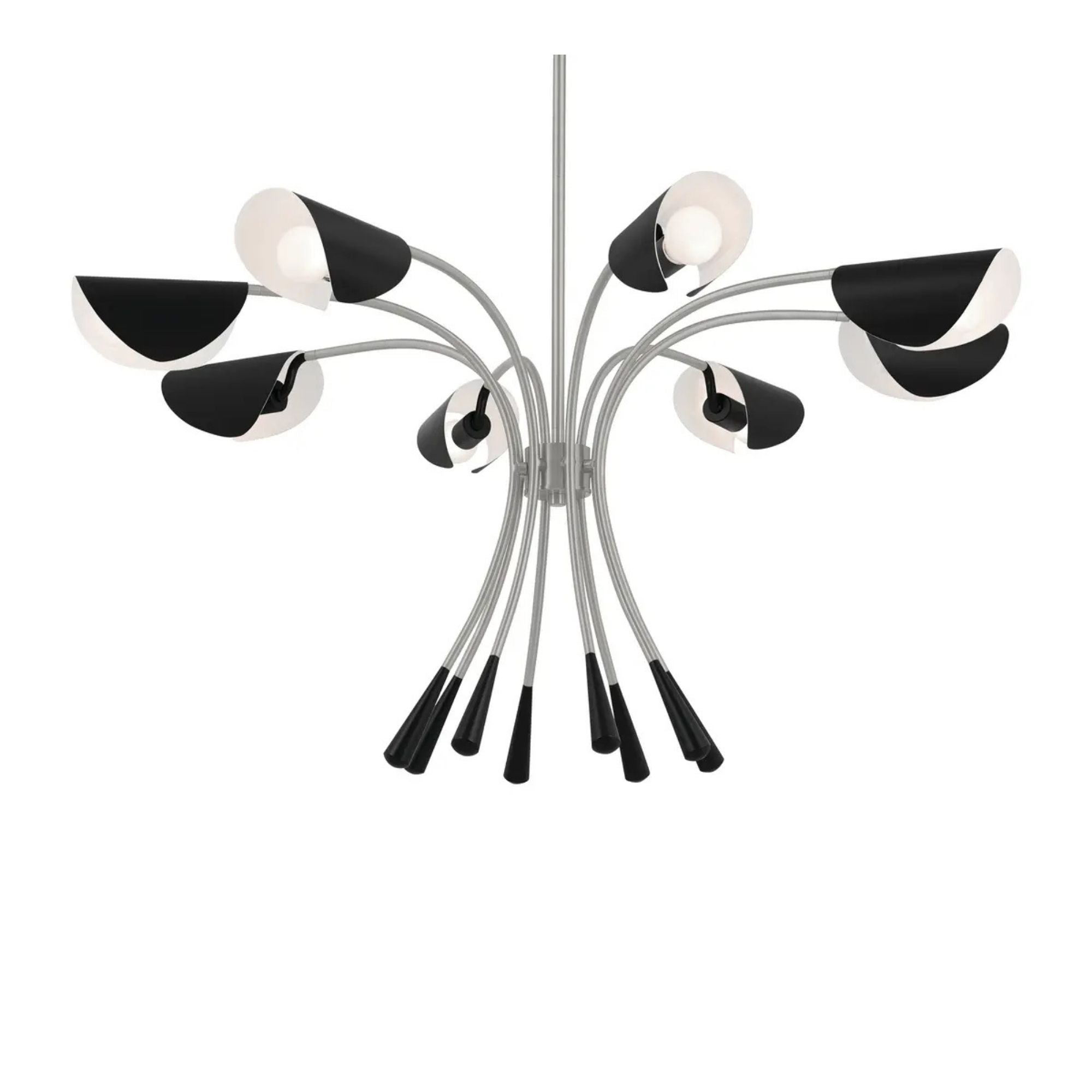 Arcus 46" 8-Light Chandelier, Satin Nickel & Black Finish