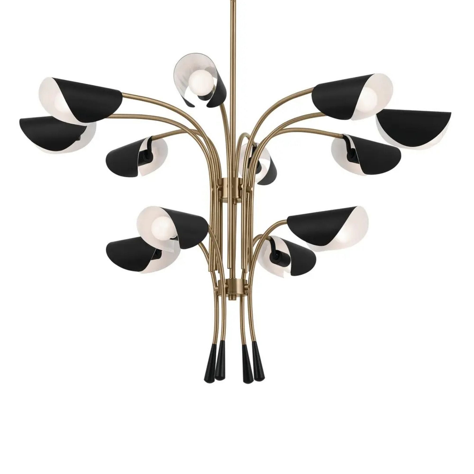 Arcus 46" 12-Light Chandelier, Champagne Bronze & Black Finish