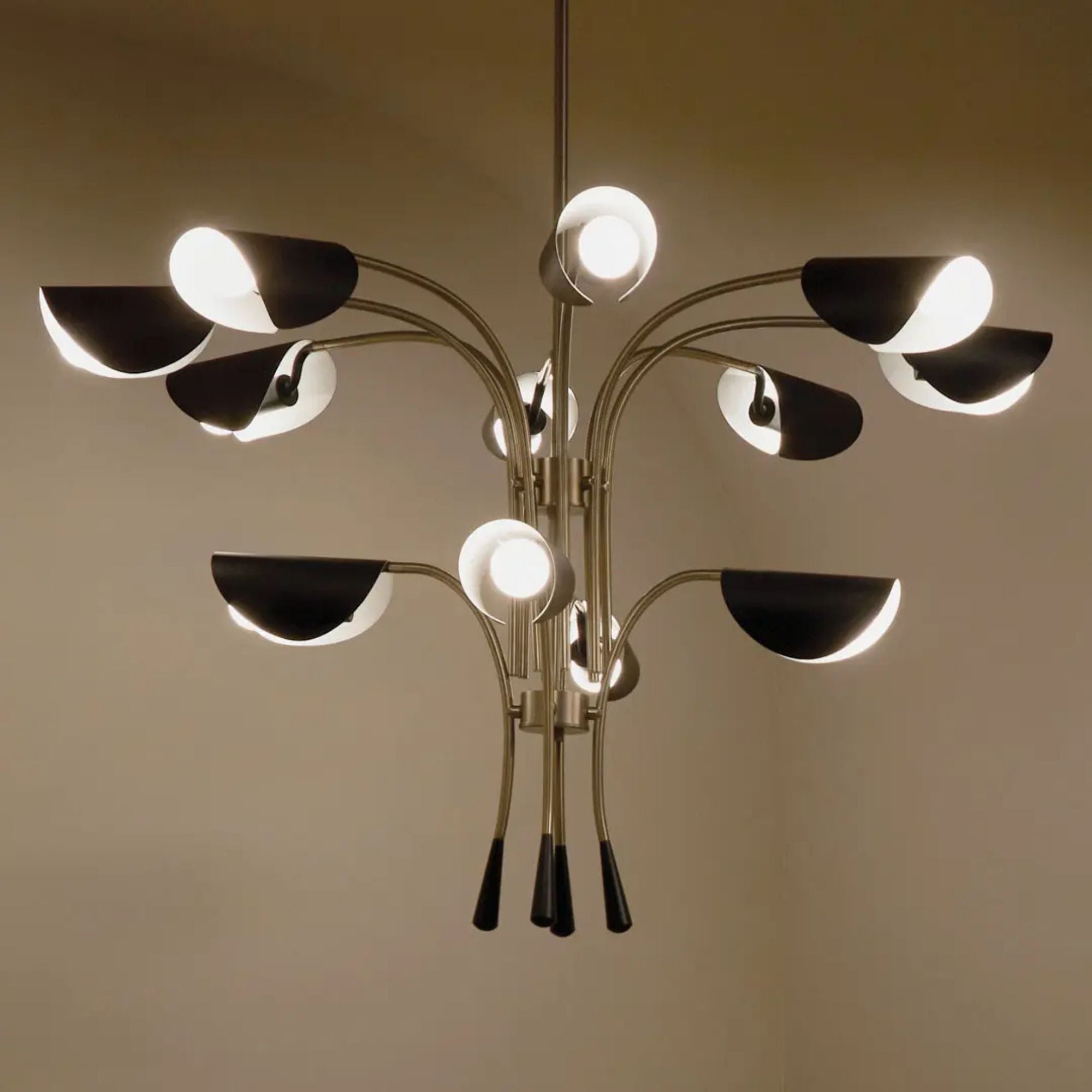 Arcus 46" 12-Light Chandelier, Champagne Bronze & Black Finish