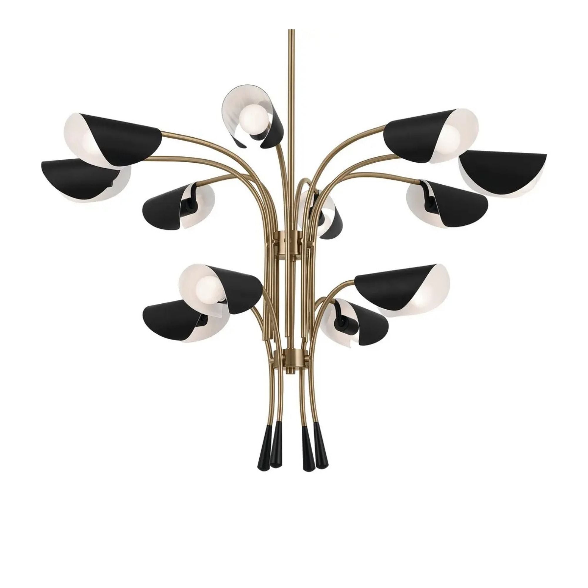 Arcus 46" 12-Light Chandelier, Champagne Bronze & Black Finish