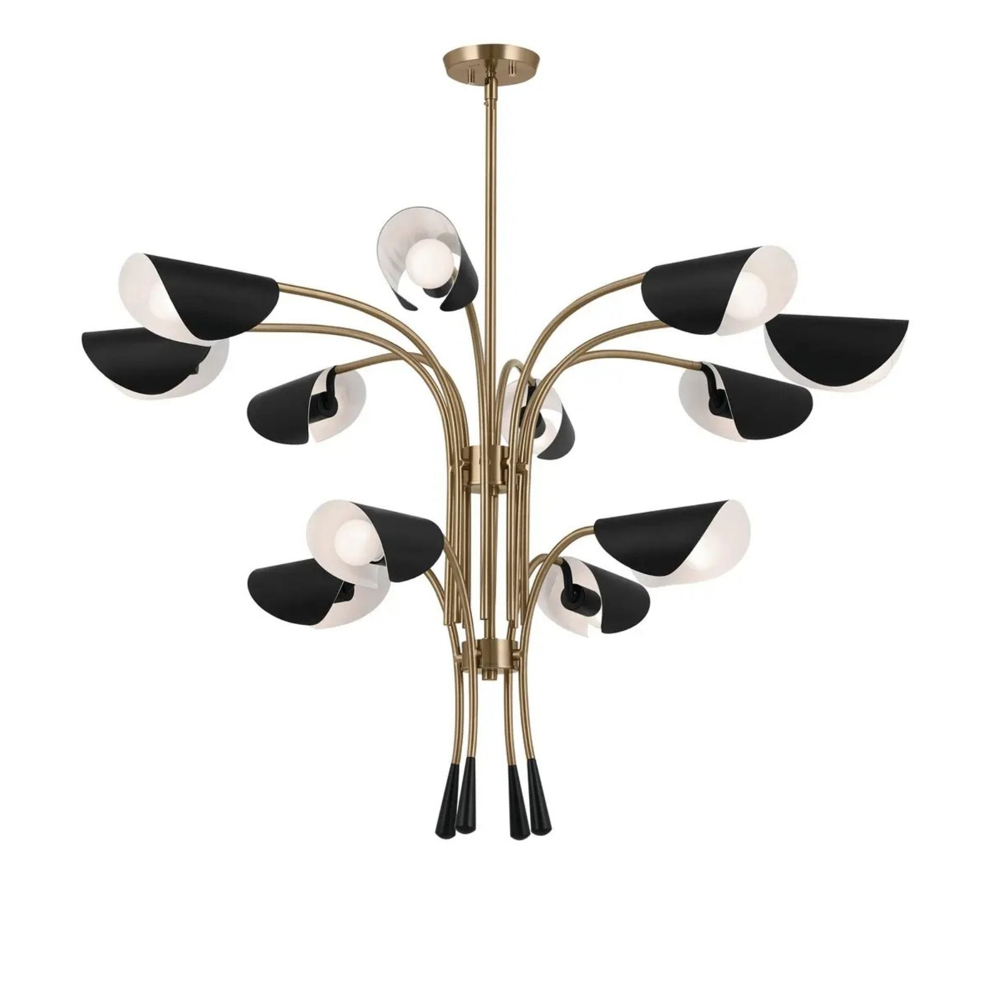 Arcus 46" 12-Light Chandelier, Champagne Bronze & Black Finish