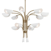 Arcus 46" 12-Light Chandelier, Champagne Bronze & White Finish