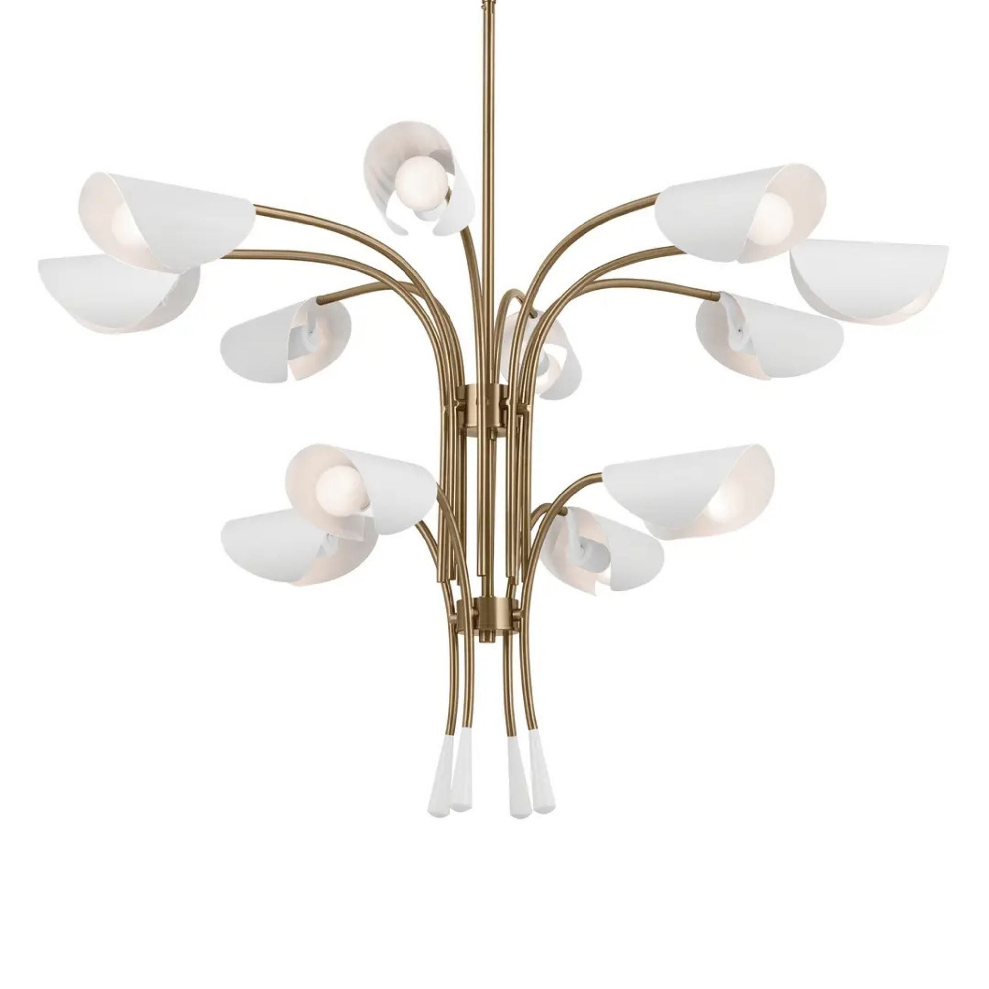 Arcus 46" 12-Light Chandelier, Champagne Bronze & White Finish