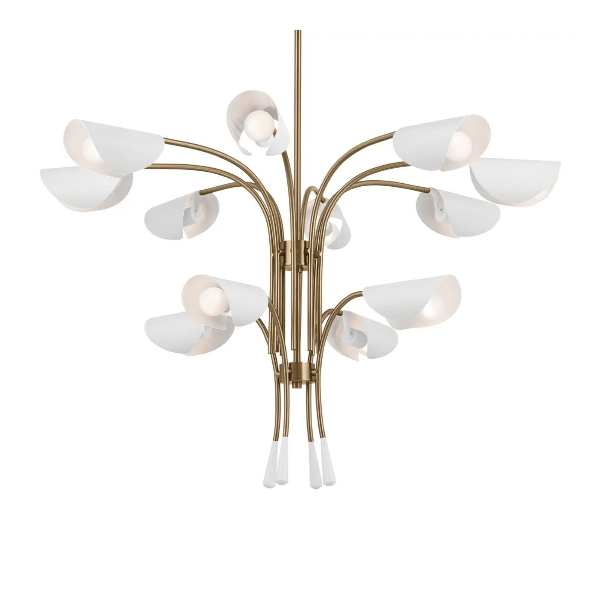 Arcus 46" 12-Light Chandelier, Champagne Bronze & White Finish