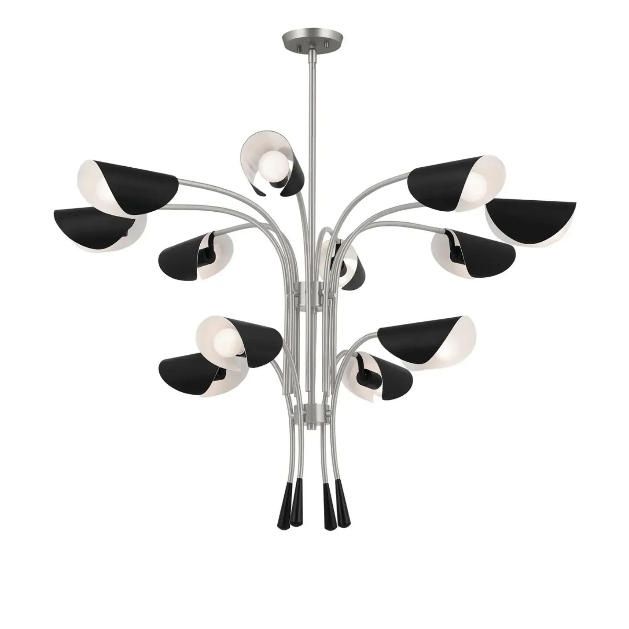Arcus 46" 12-Light Chandelier, Satin Nickel Finish