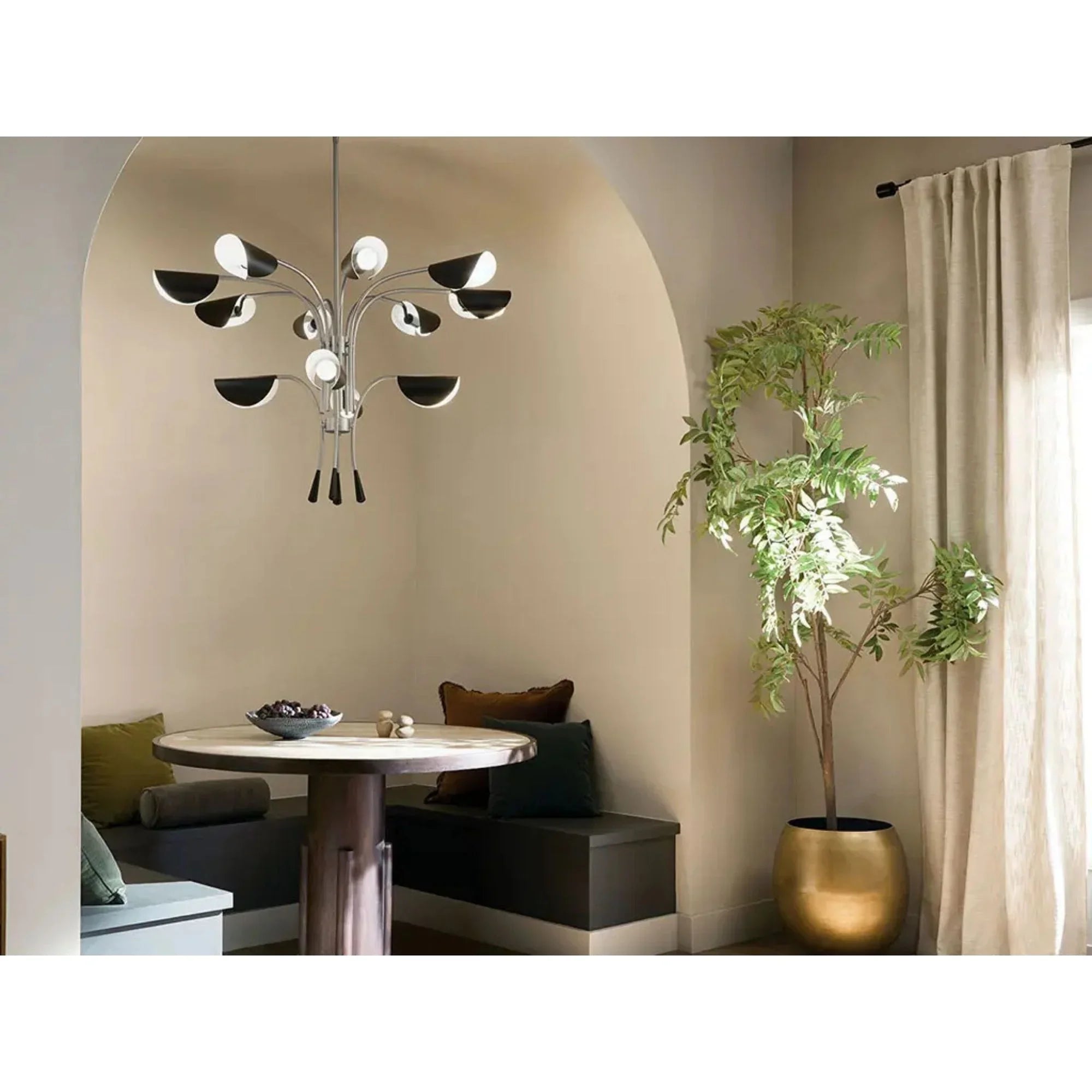 Arcus 46" 12-Light Chandelier, Satin Nickel Finish