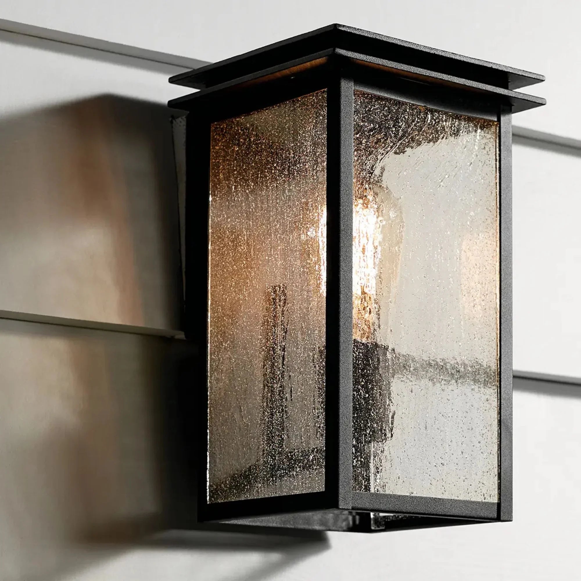 Arkville 10" Outdoor Wall Light, Textured Black Finish