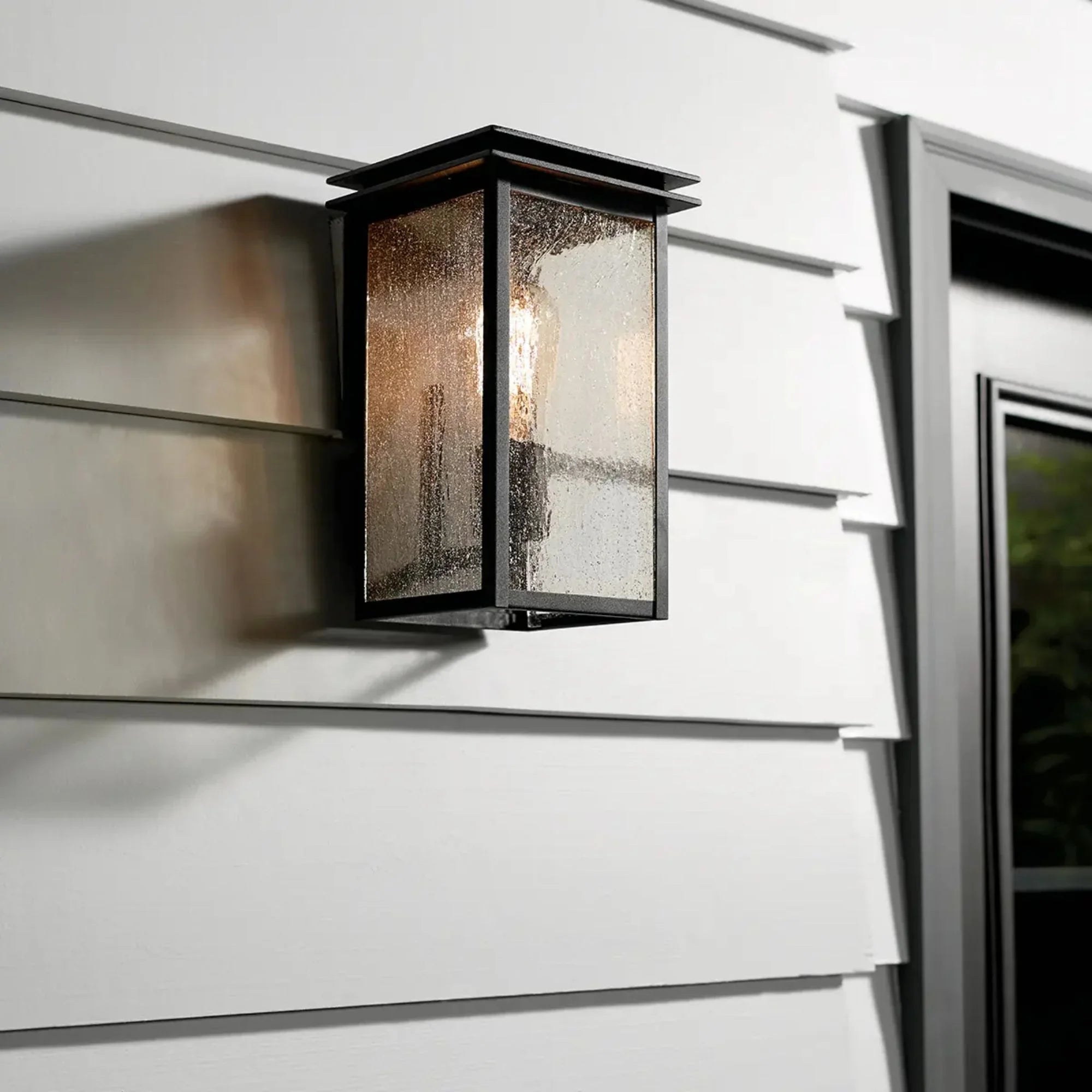 Arkville 10" Outdoor Wall Light, Textured Black Finish