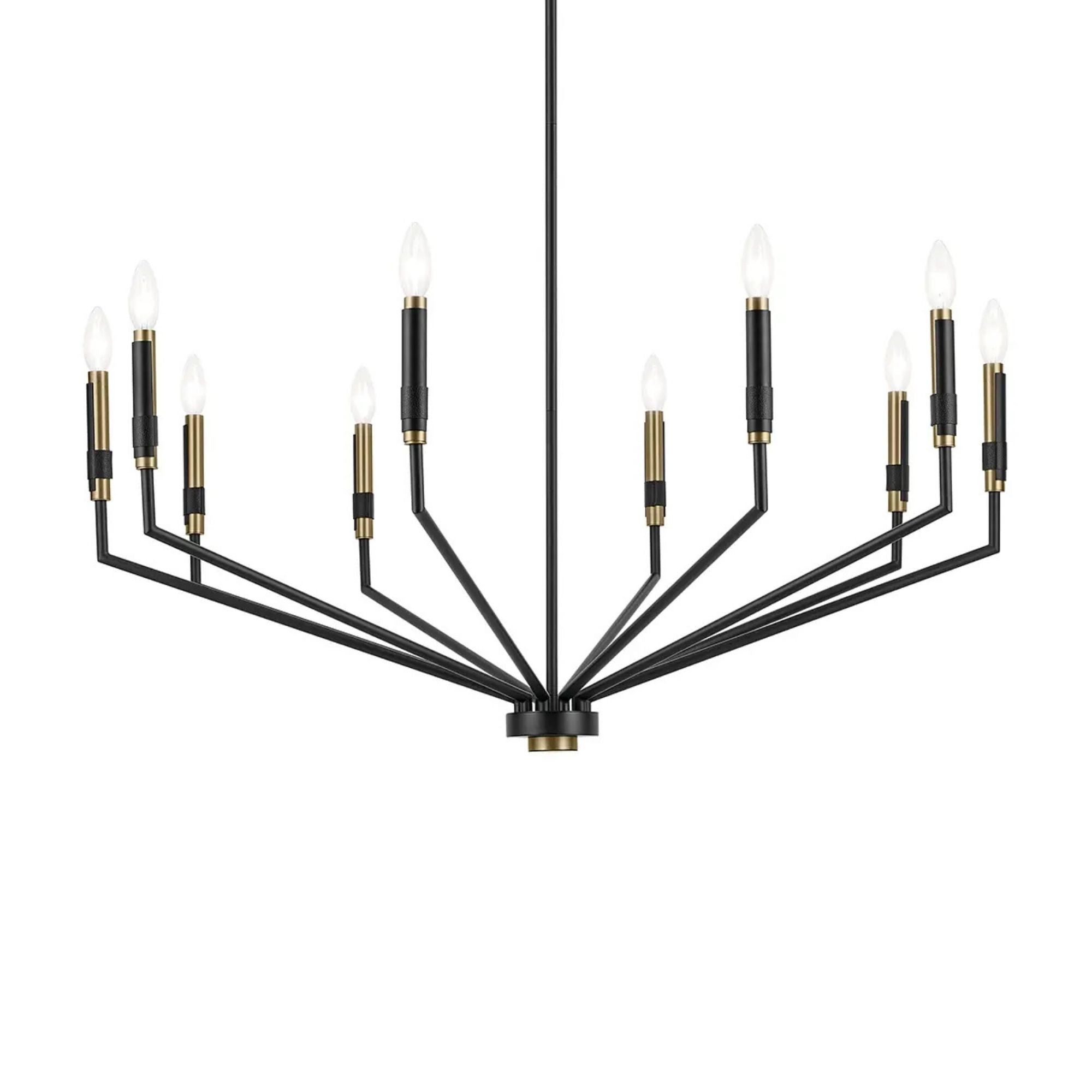 Armand 38" 10-Light Chandelier, Black Finish