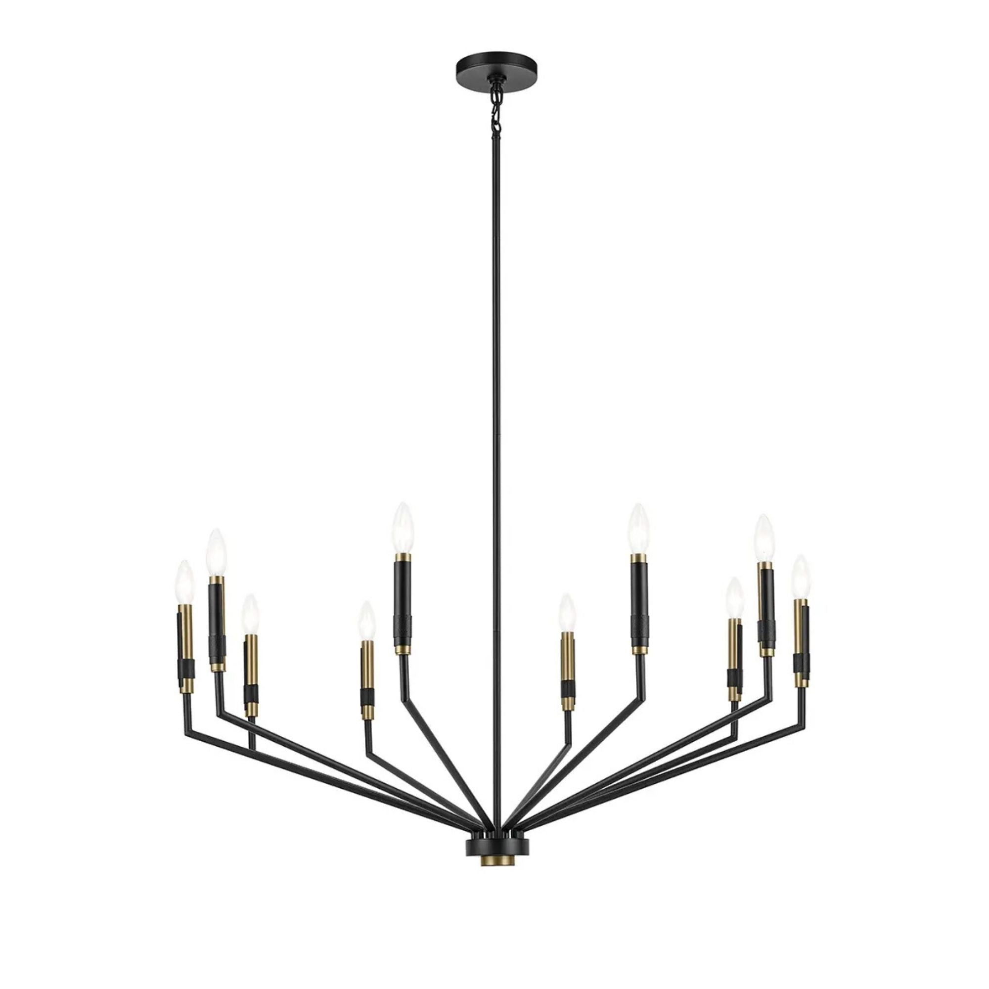 Armand 38" 10-Light Chandelier, Black Finish - Bees Lighting