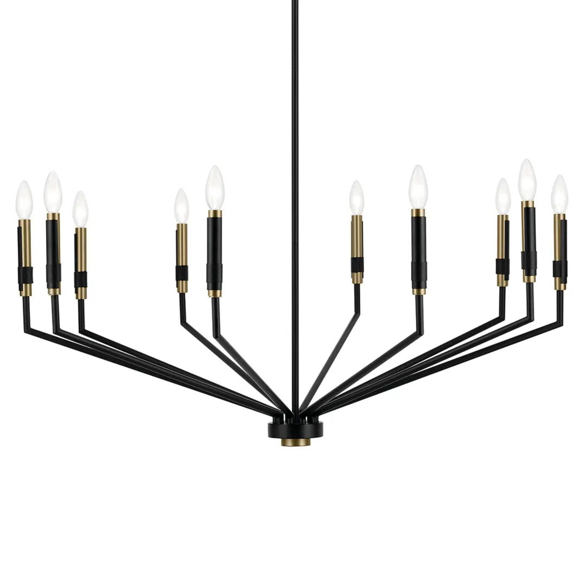 Armand 38" 10-Light Chandelier, Black Finish - Bees Lighting