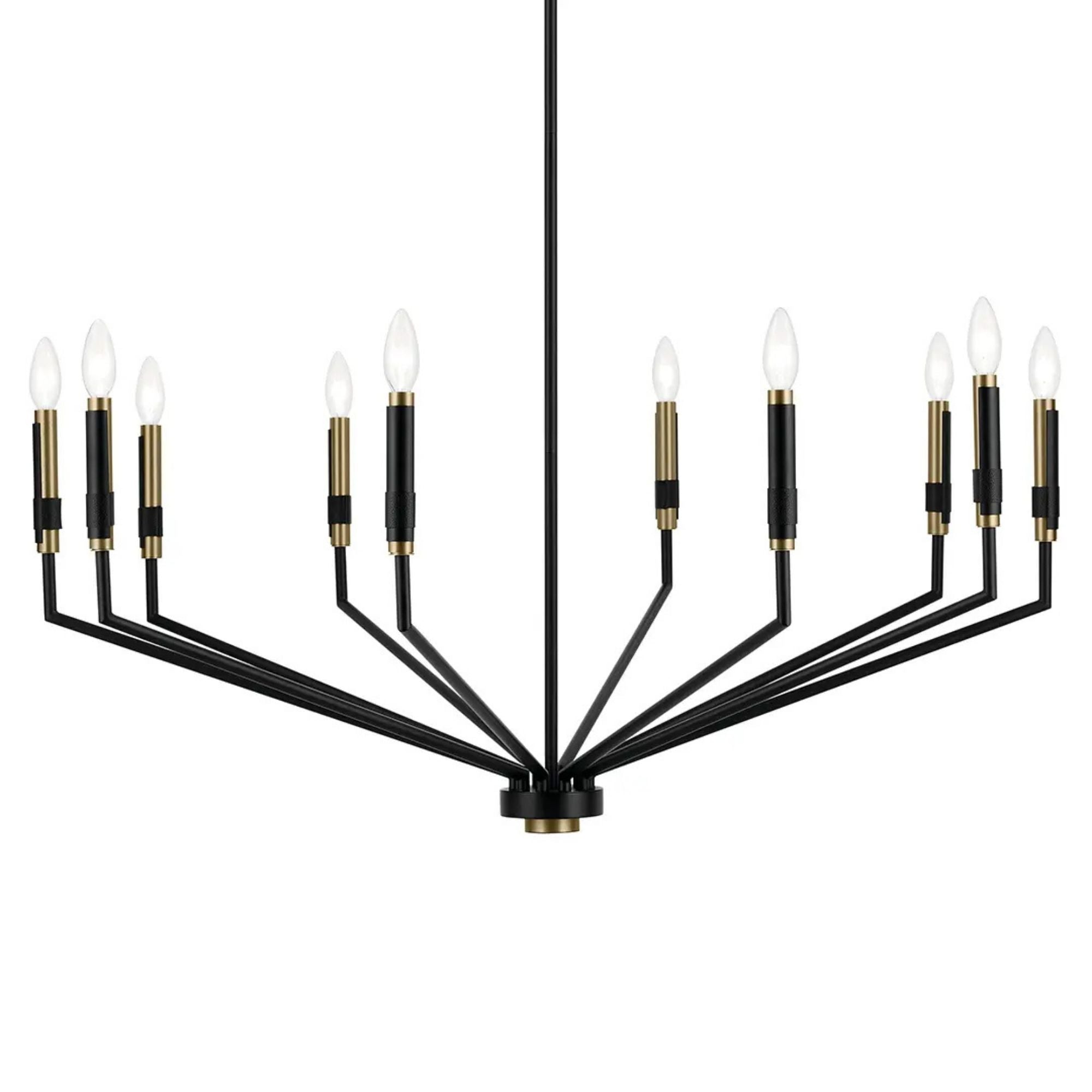 Armand 38" 10-Light Chandelier, Black Finish - Bees Lighting