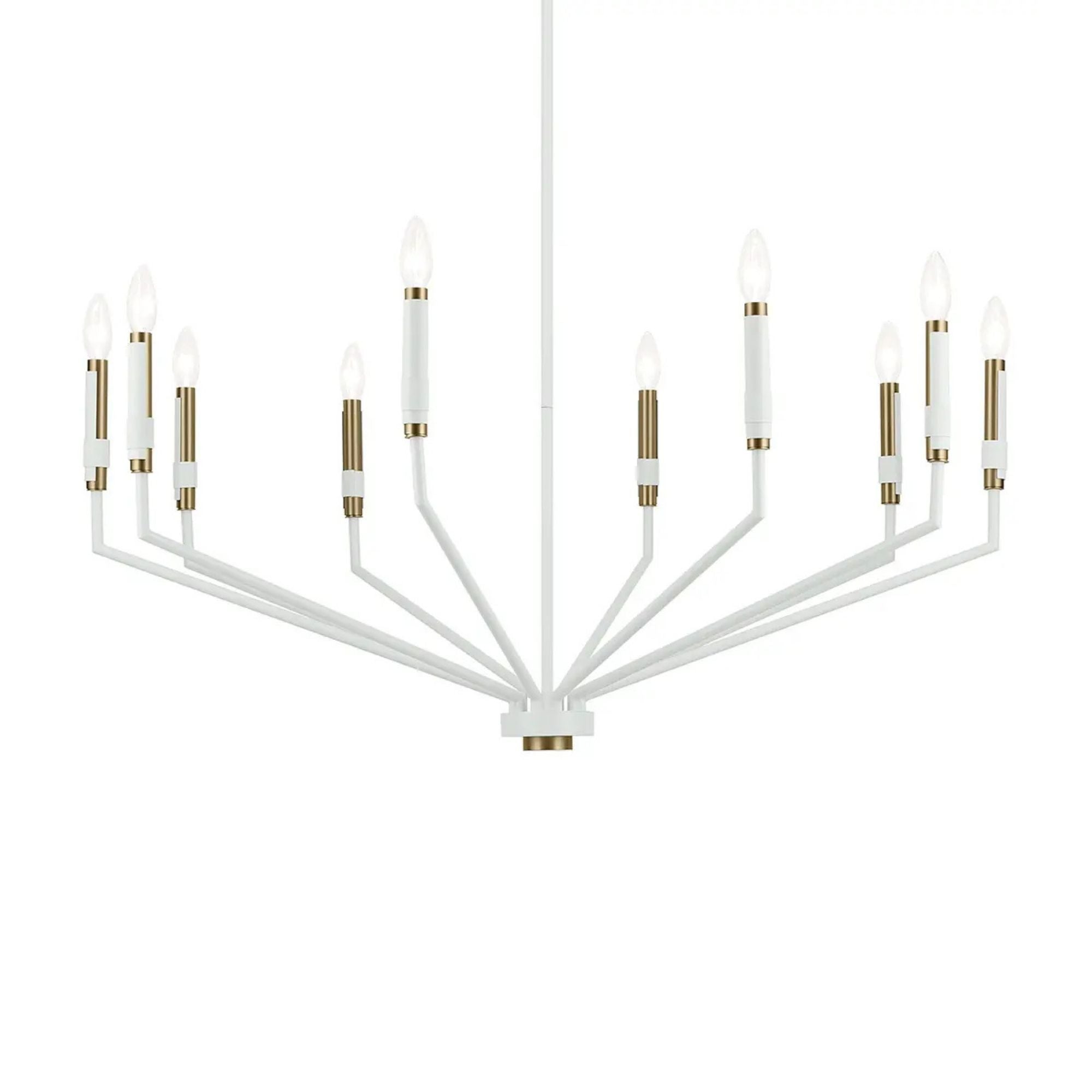 Armand 38" 10-Light Chandelier, White Finish