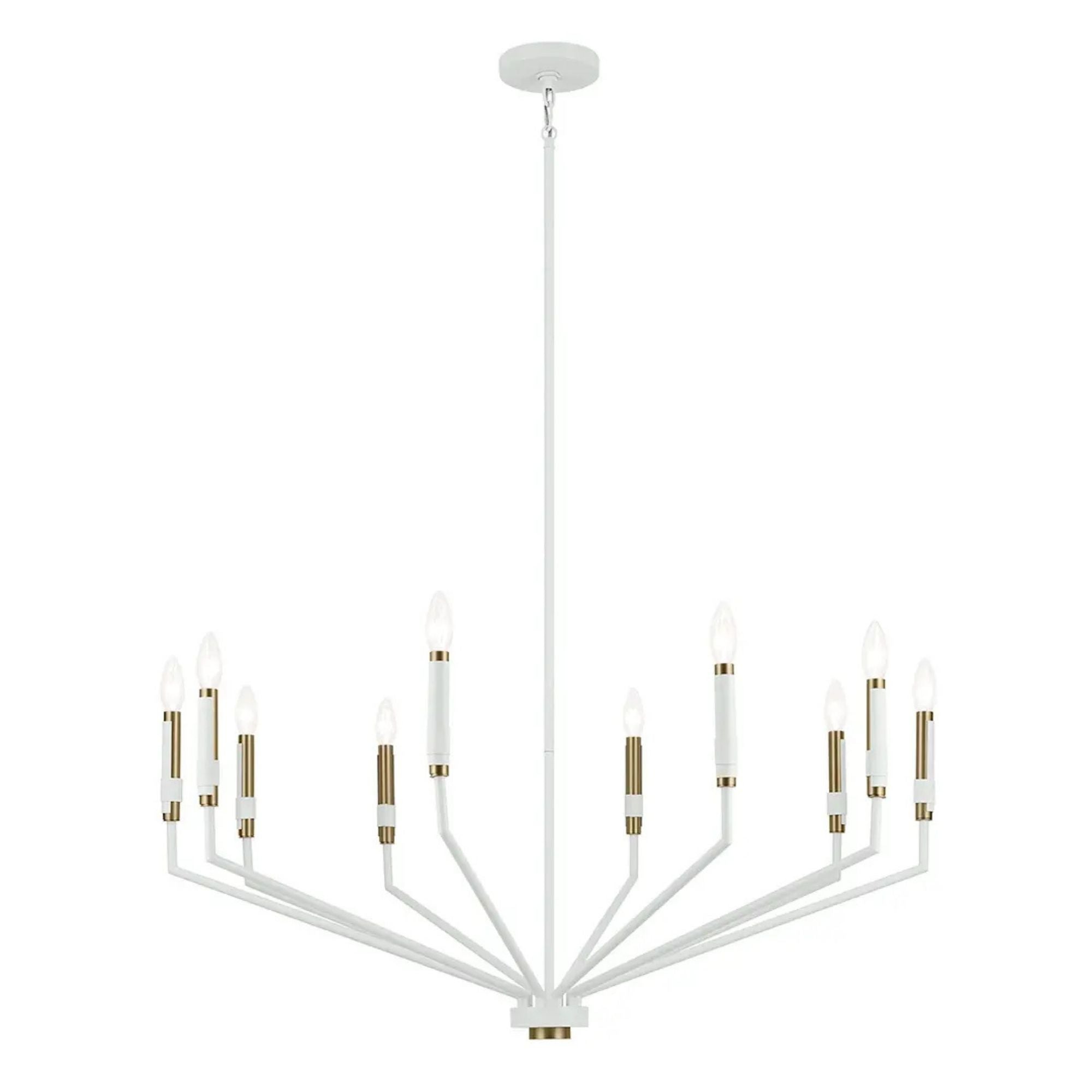 Armand 38" 10-Light Chandelier, White Finish
