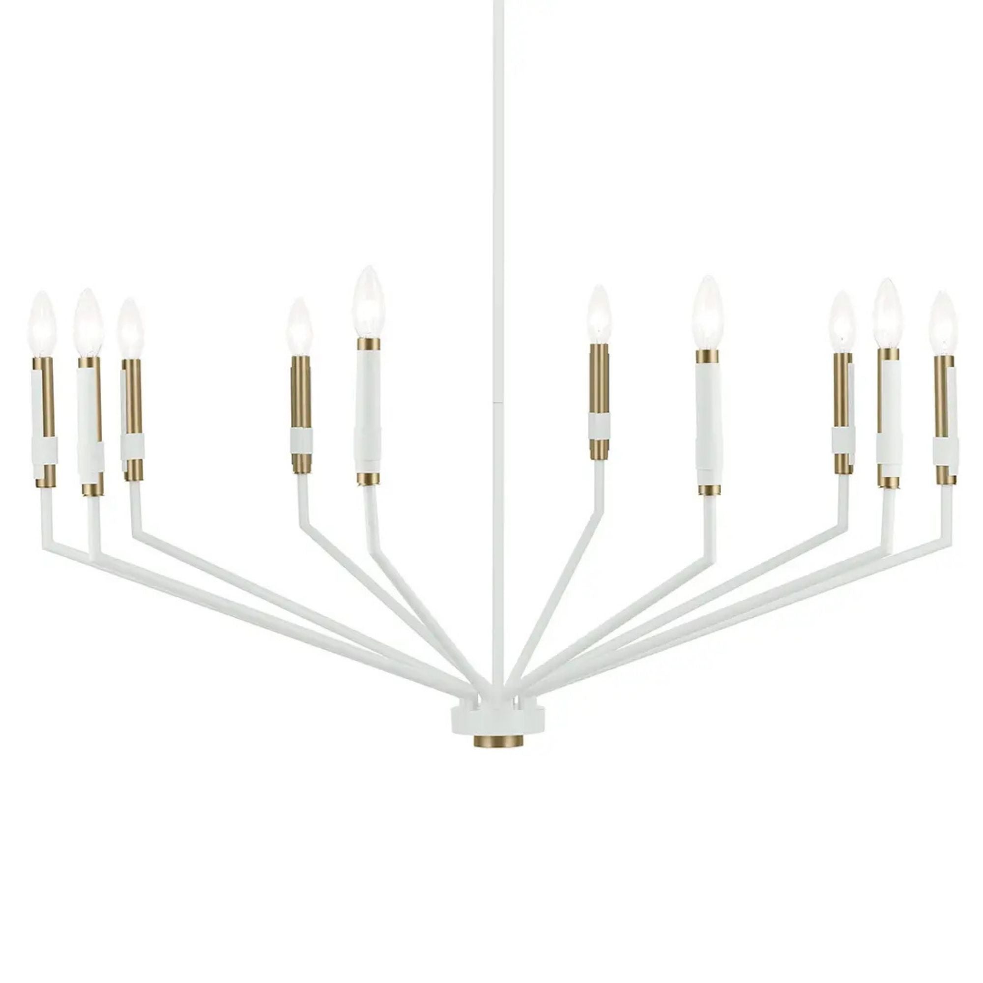Armand 38" 10-Light Chandelier, White Finish