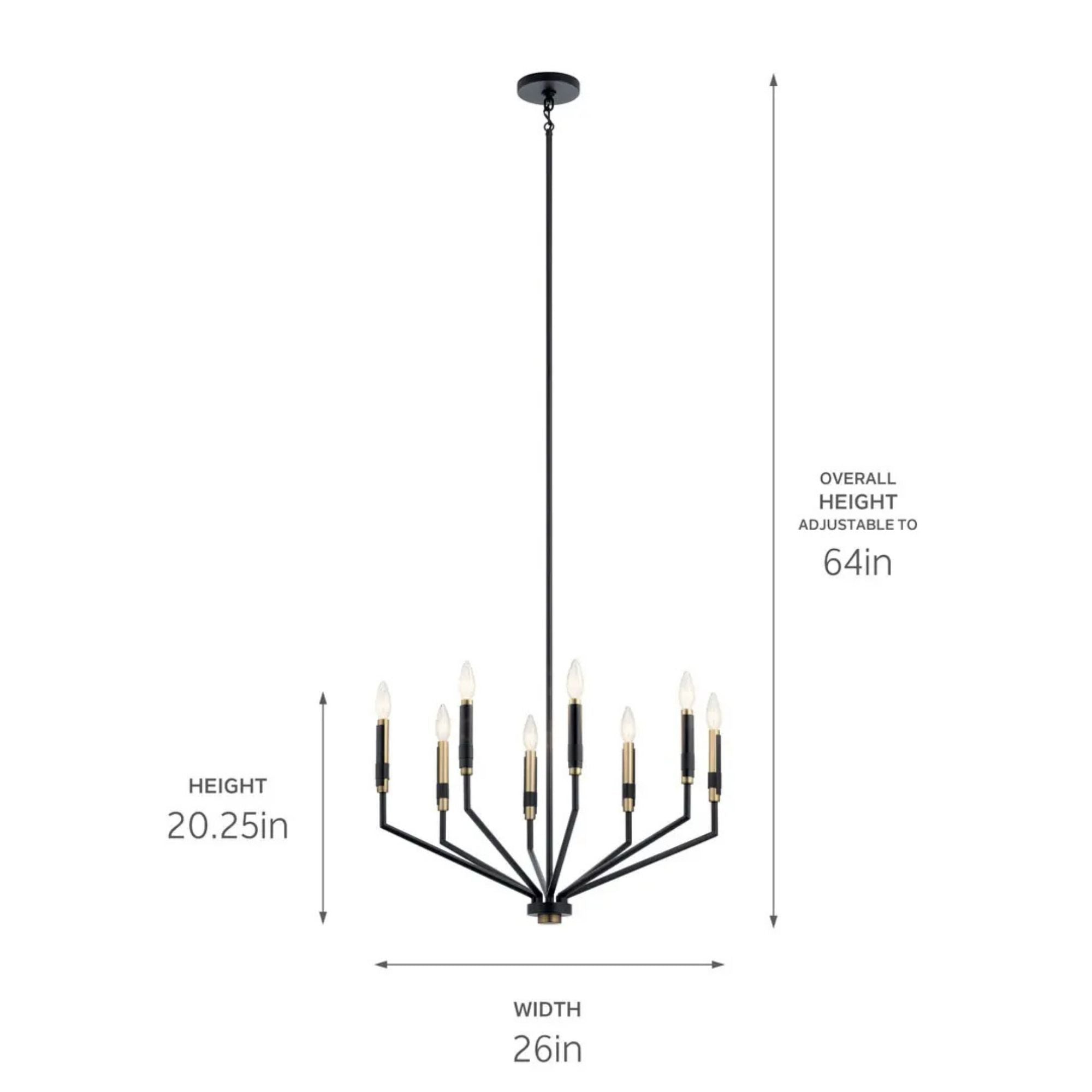 Armand 26" 8-Light Chandelier, Black Finish