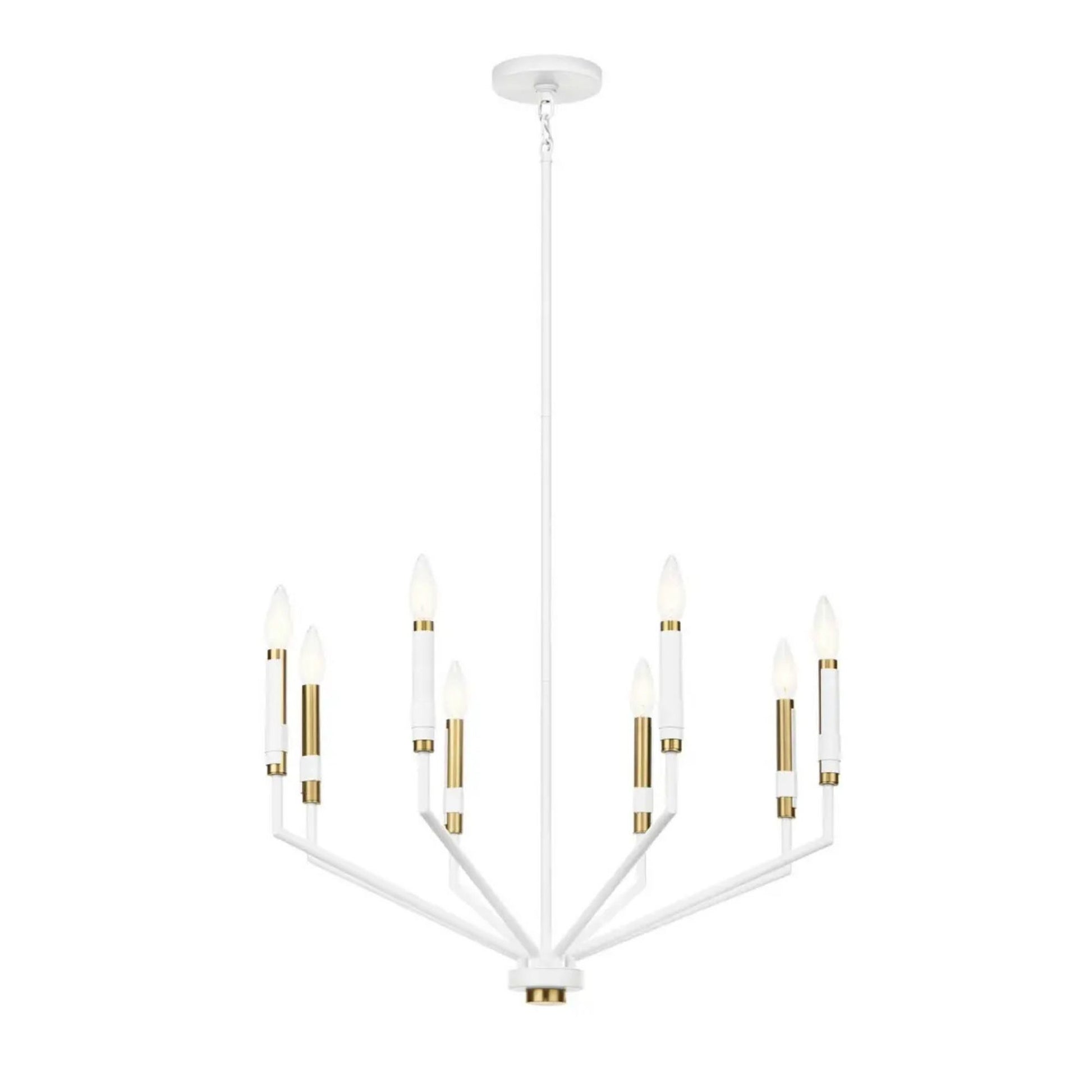 Armand 26" 8-Light Chandelier, White Finish - Bees Lighting