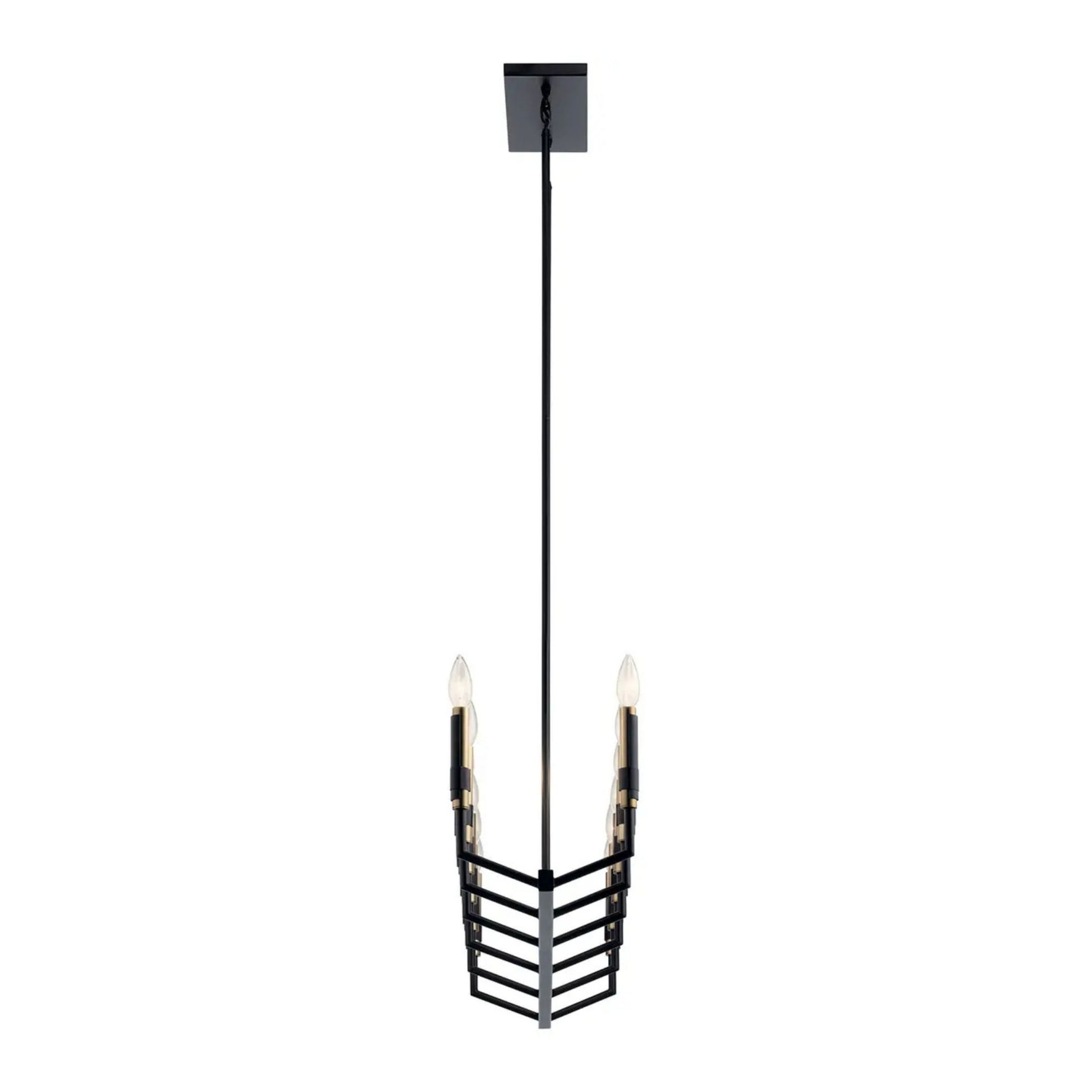 Armand 43" 12-Light Linear Chandelier, Black Finish - Bees Lighting