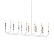 Armand 43" 12-Light Linear Chandelier, White Finish