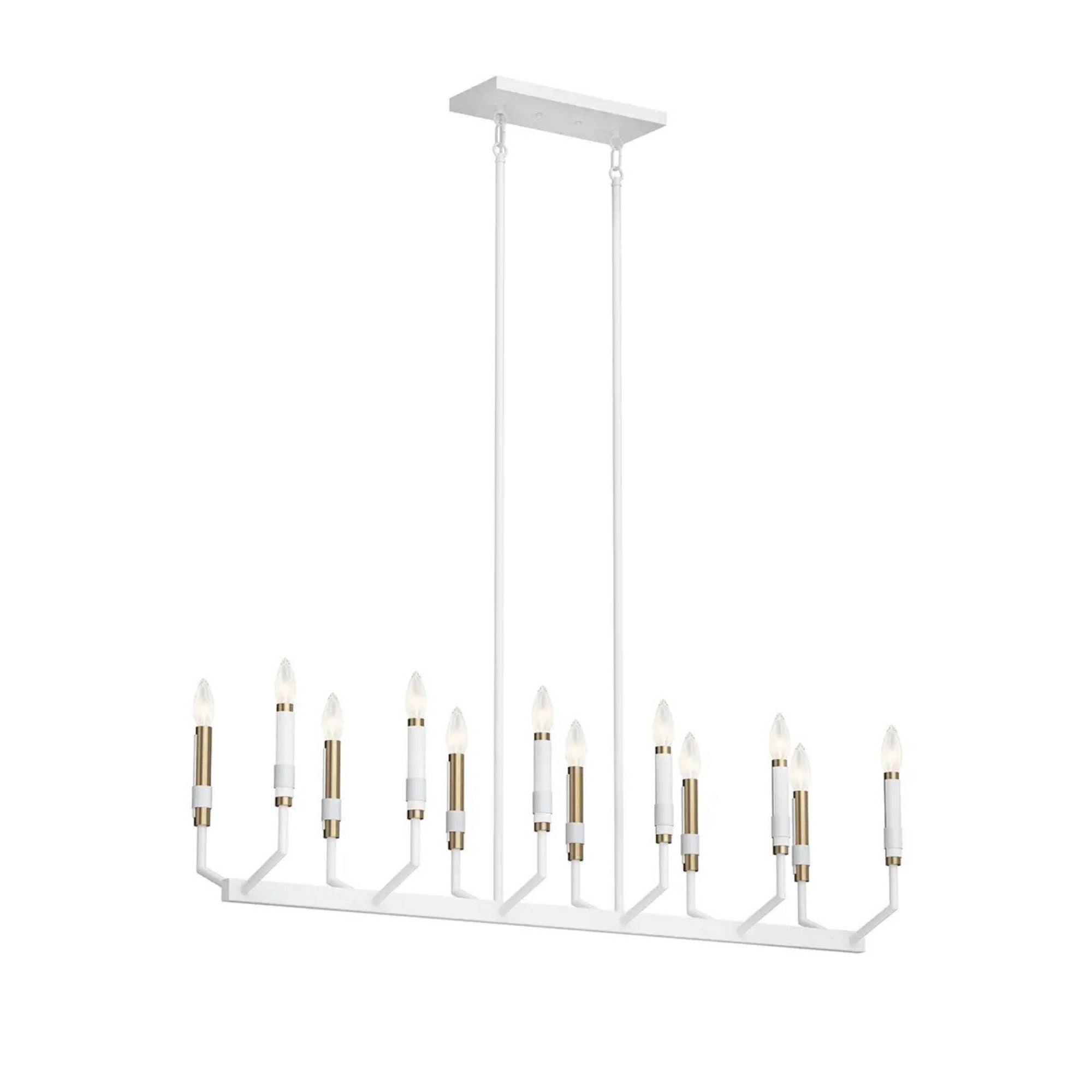Armand 43" 12-Light Linear Chandelier, White Finish