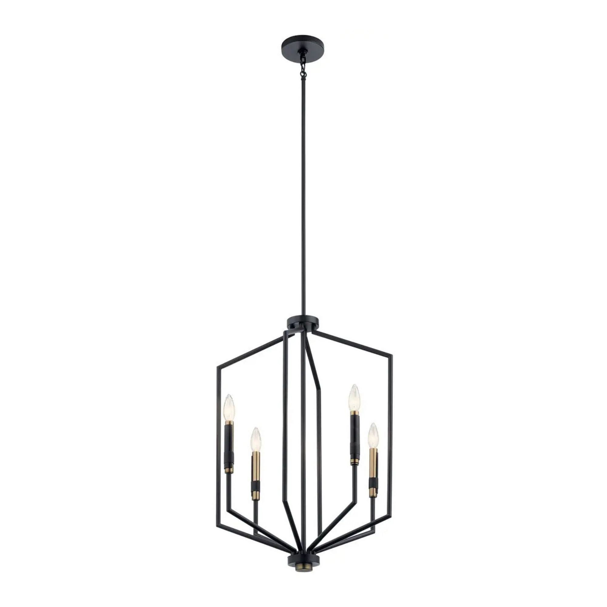 Armand 19" 4-Light Foyer Pendant, Black Finish
