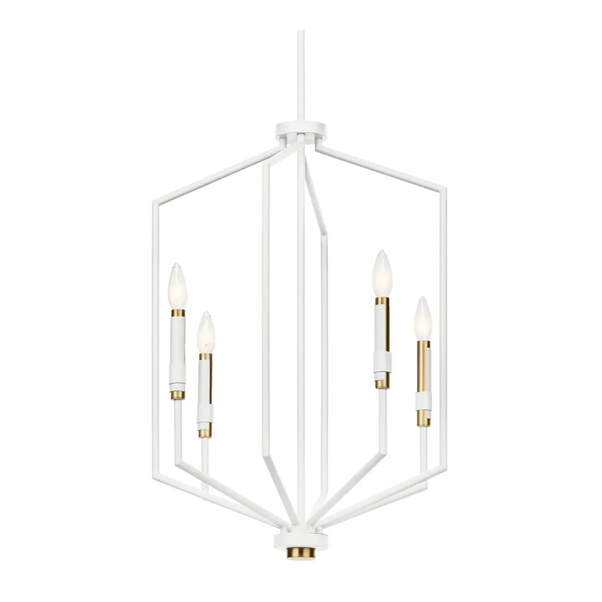 Armand 19" 4-Light Foyer Pendant, White Finish