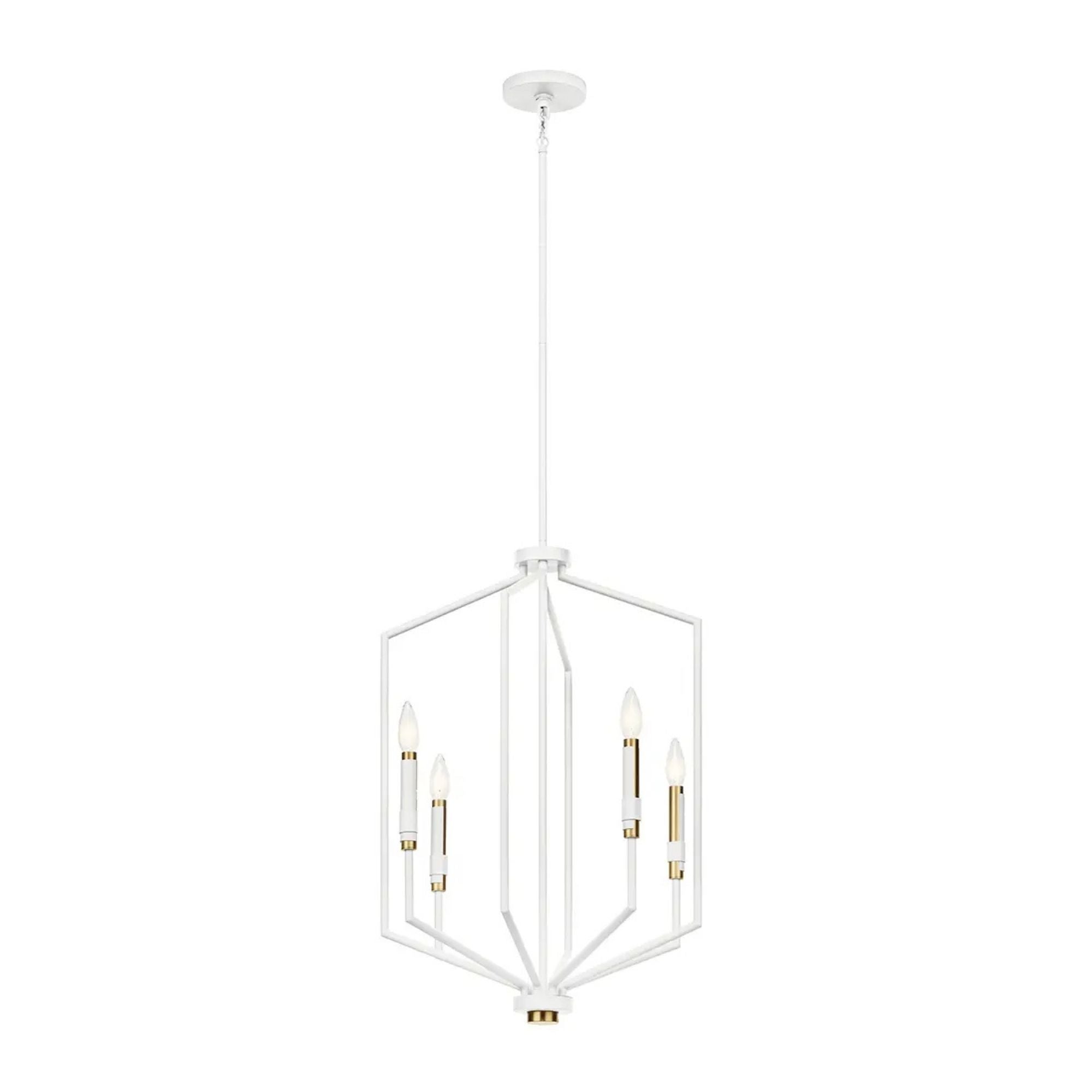 Armand 19" 4-Light Foyer Pendant, White Finish