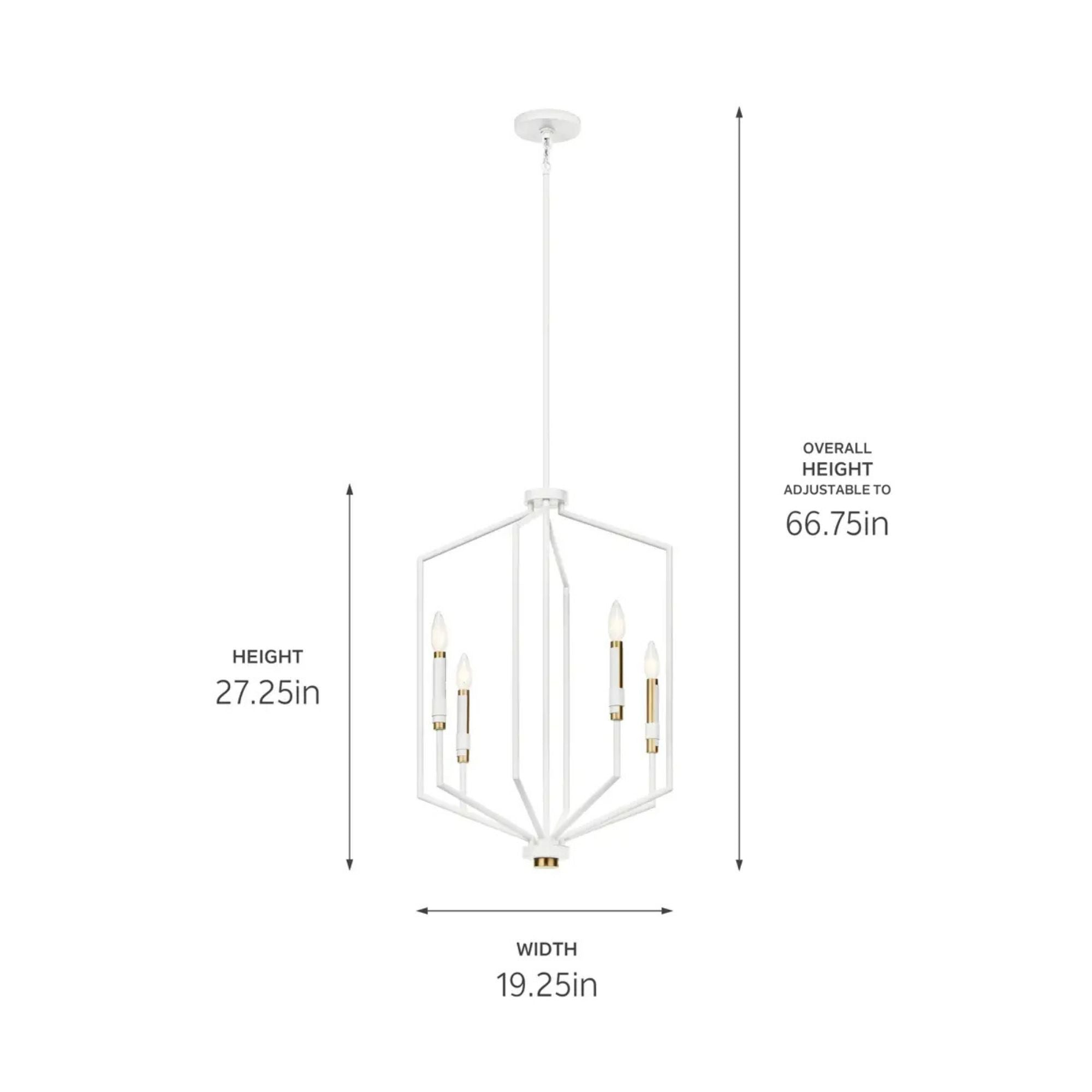 Armand 19" 4-Light Foyer Pendant, White Finish