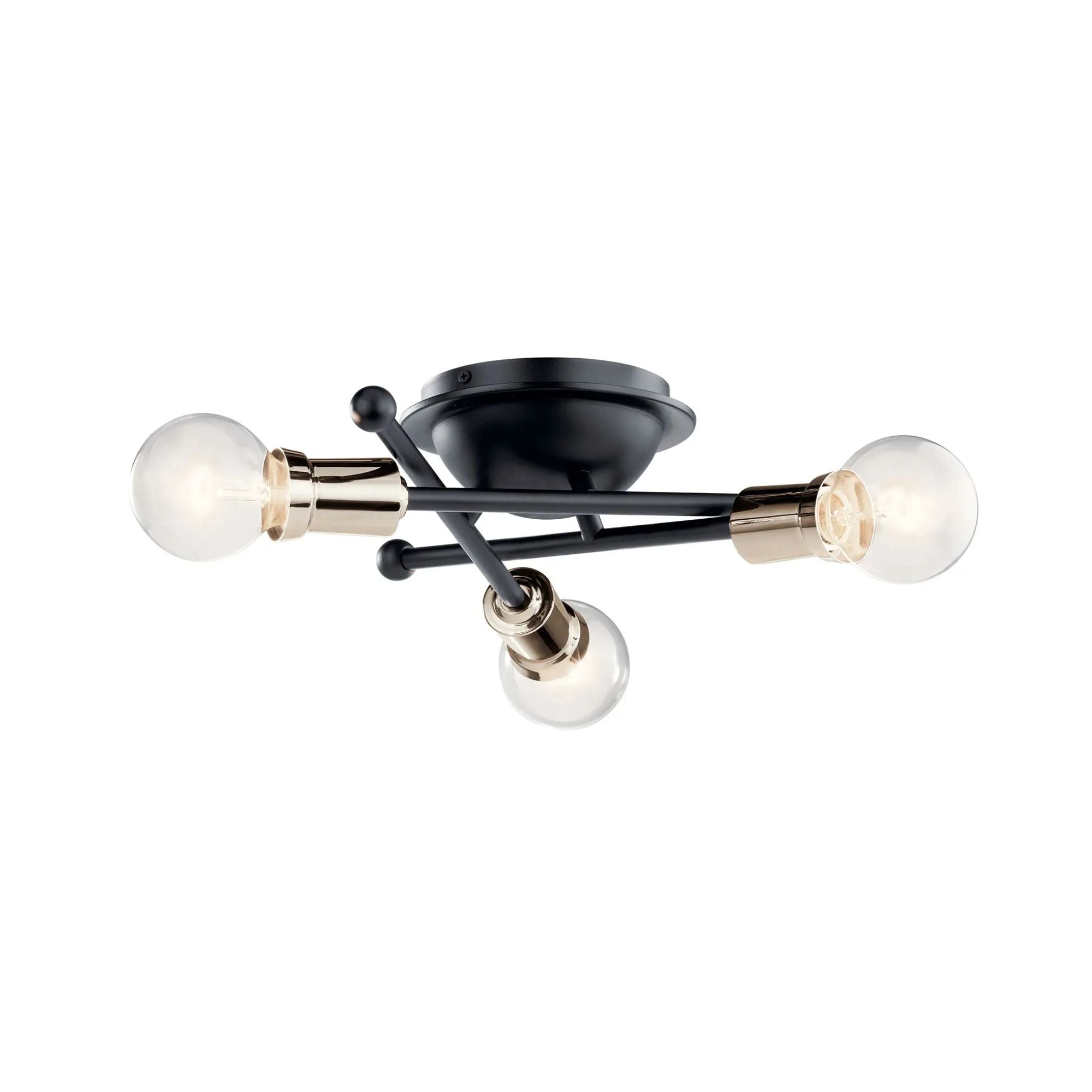 Armstrong 15" 3-Light Flush Mount, Black Finish