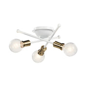 Armstrong 15" 3-Light Flush Mount, White Finish