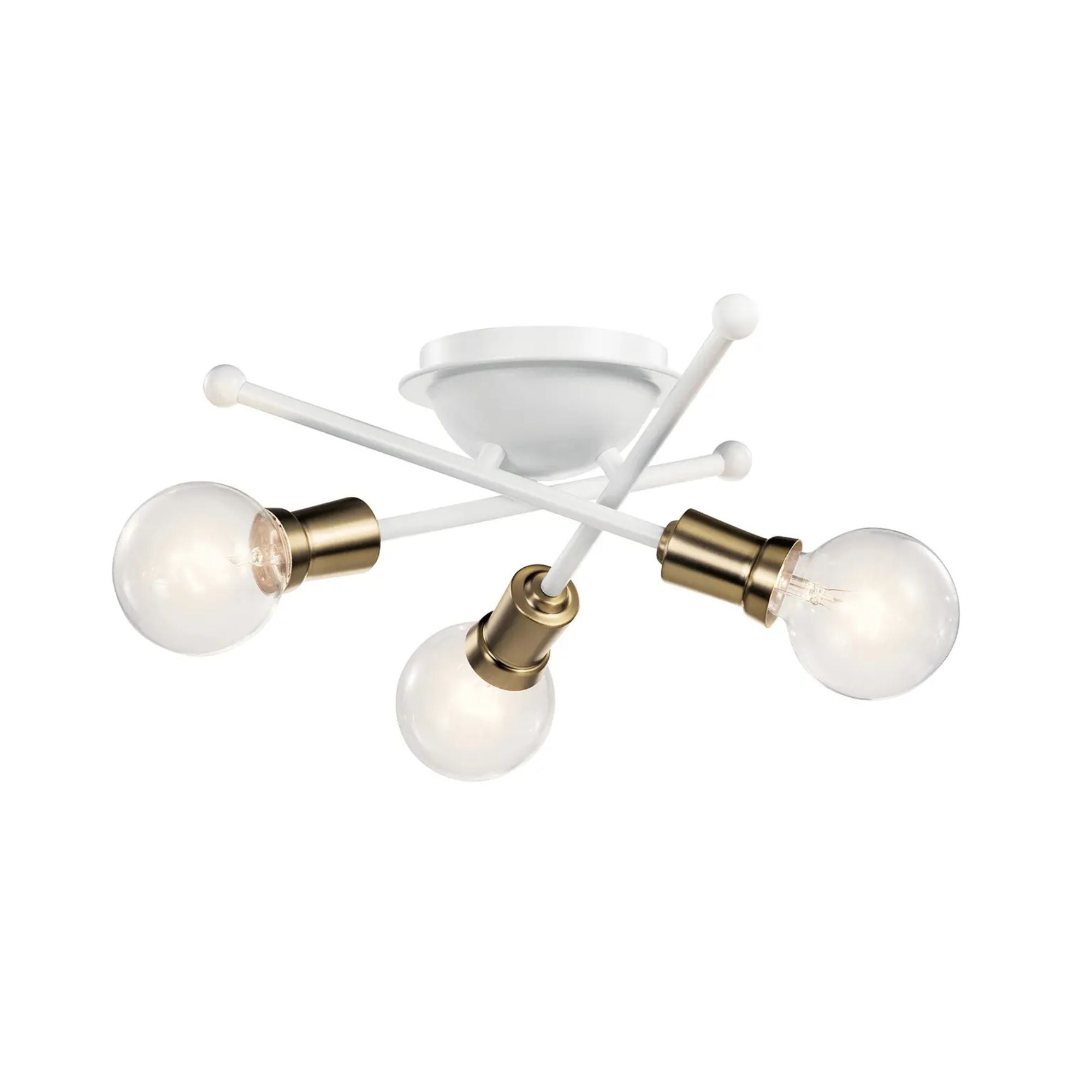 Armstrong 15" 3-Light Flush Mount, White Finish