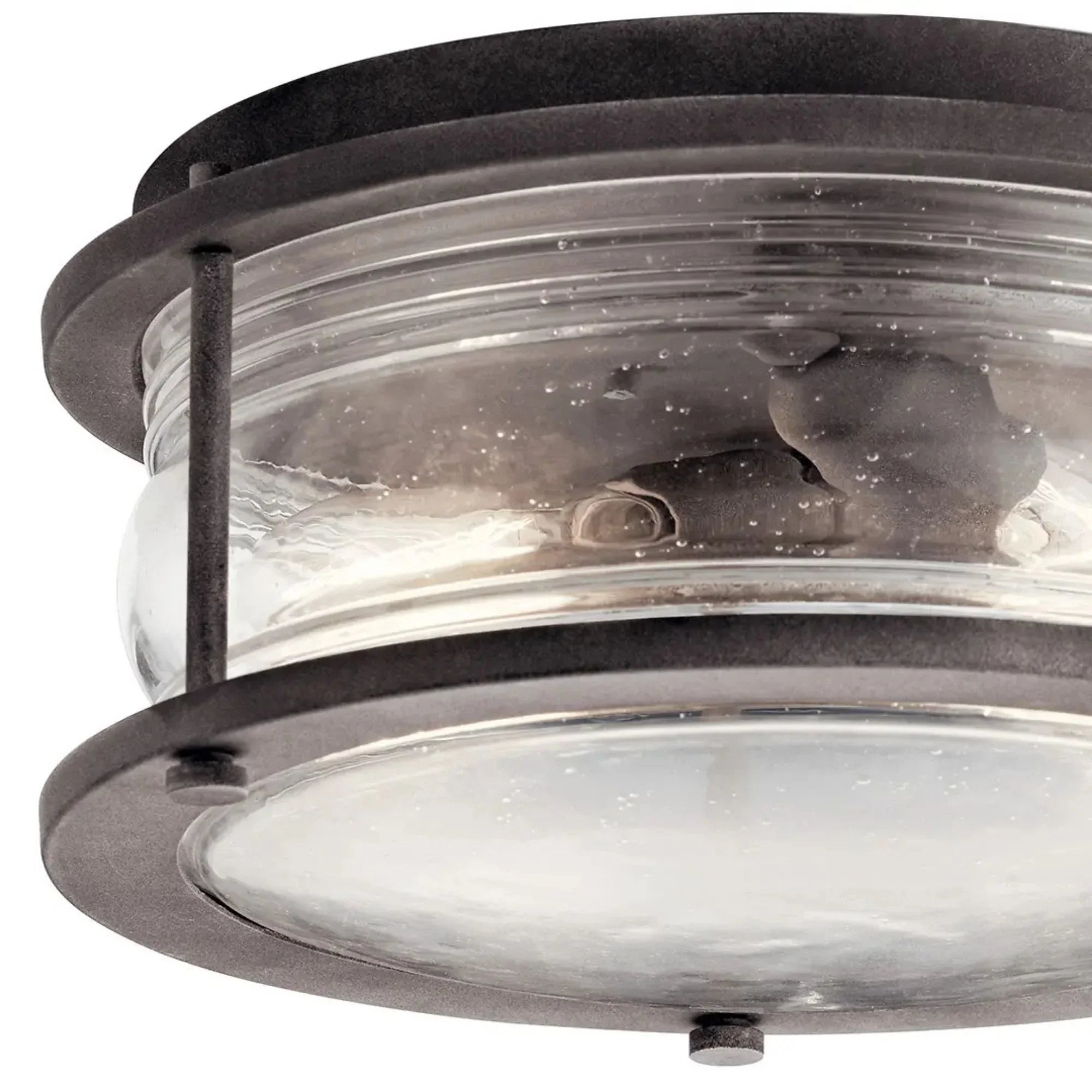 Ashland Bay 12" 2-Light Outdoor Ceiling Mount, Weathered Zinc Finish