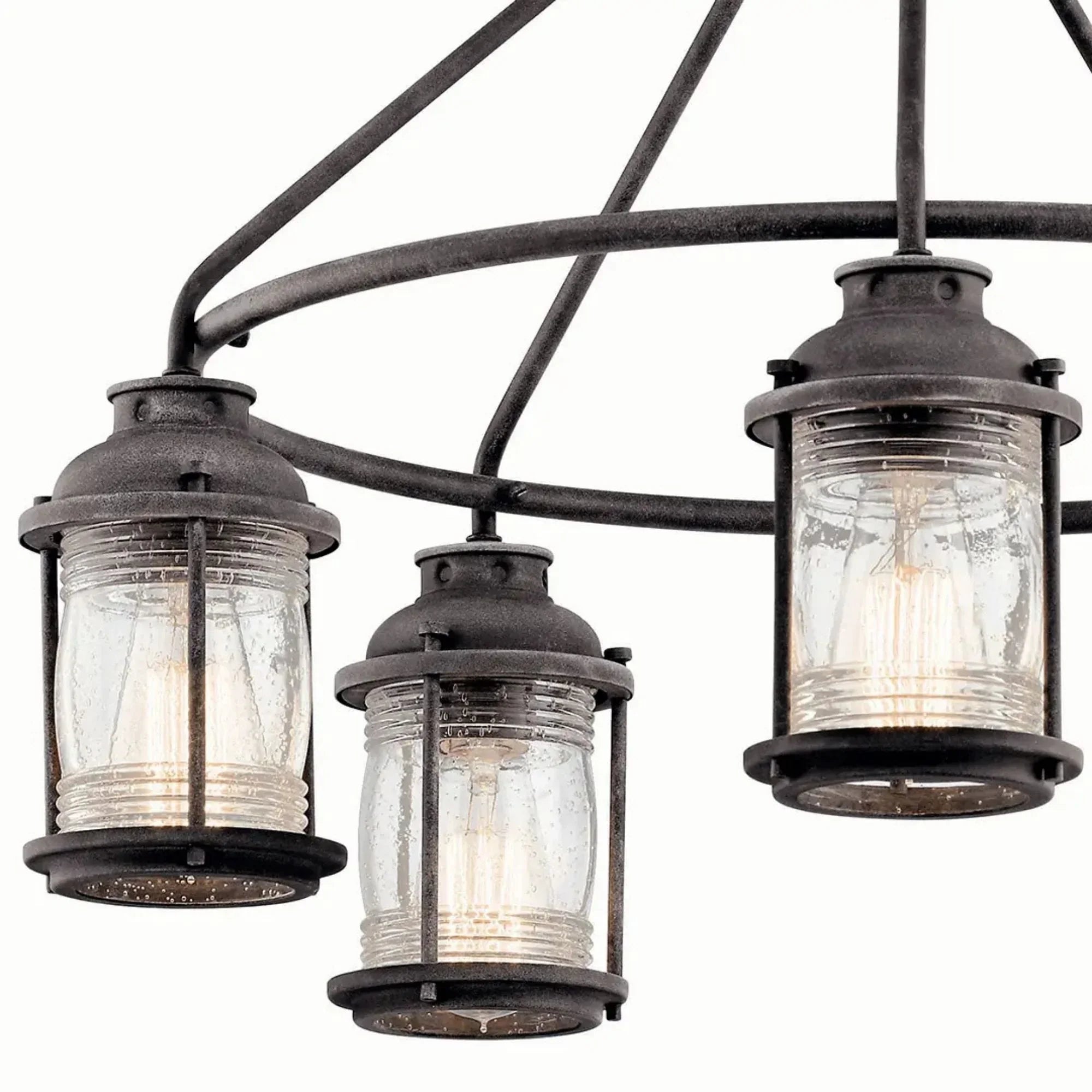 Ashland Bay 26" 5-Light Outdoor Chandelier, Weathered Zinc Finish