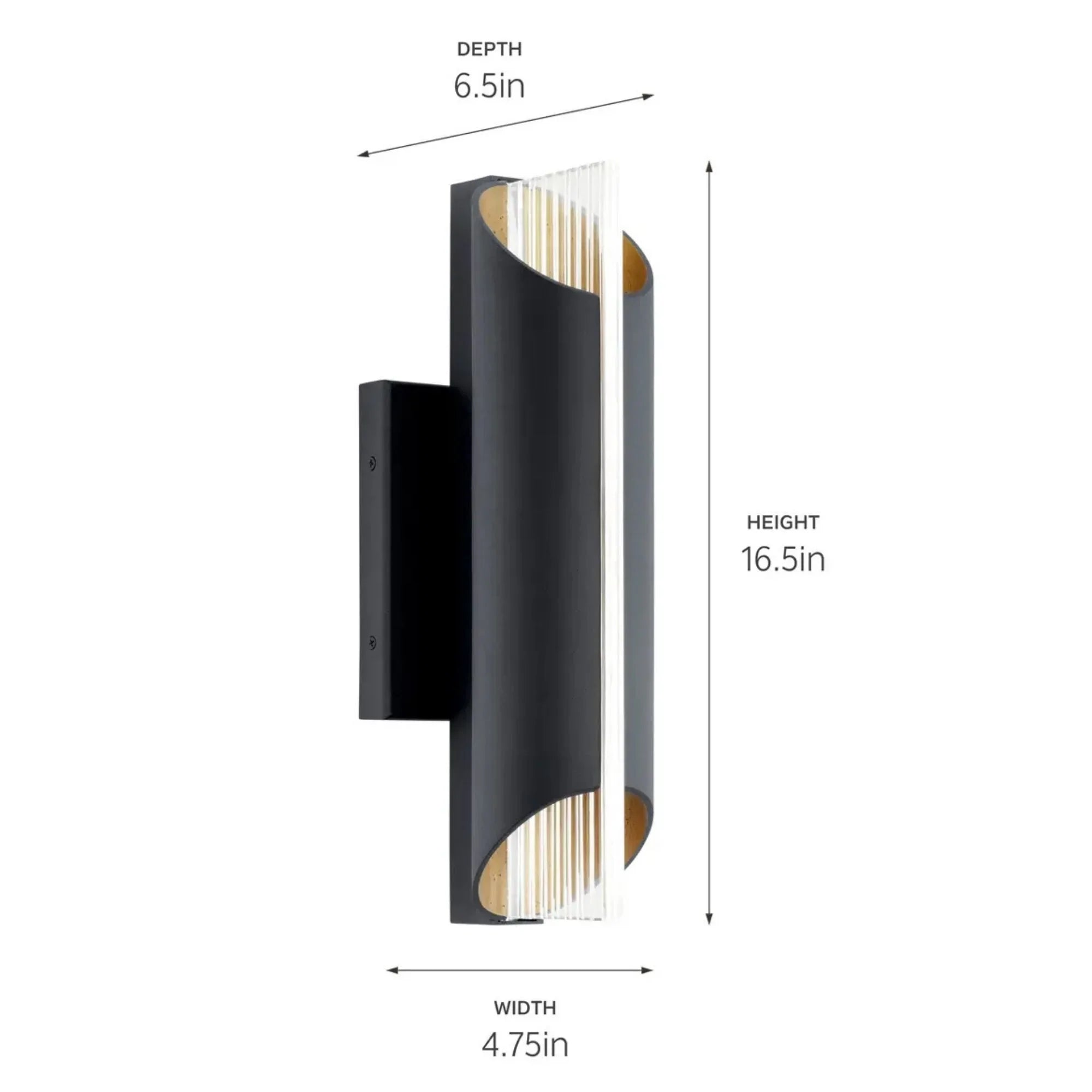 LED Outdoor Wall Light, 10W, 200 Lumens, 3000K, 120V, Black