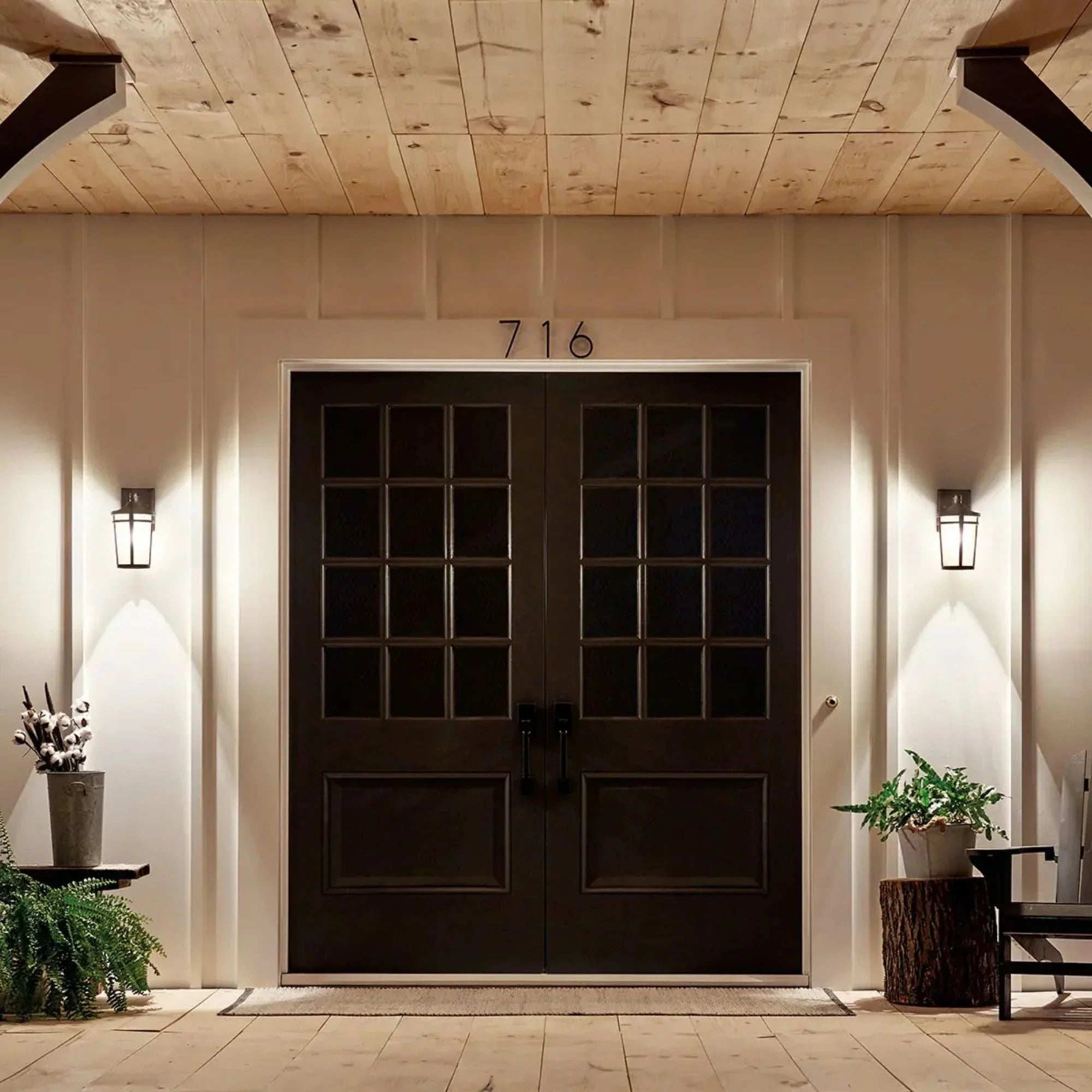 Atwood 11" Outdoor Wall Light, Brown Stone Finish