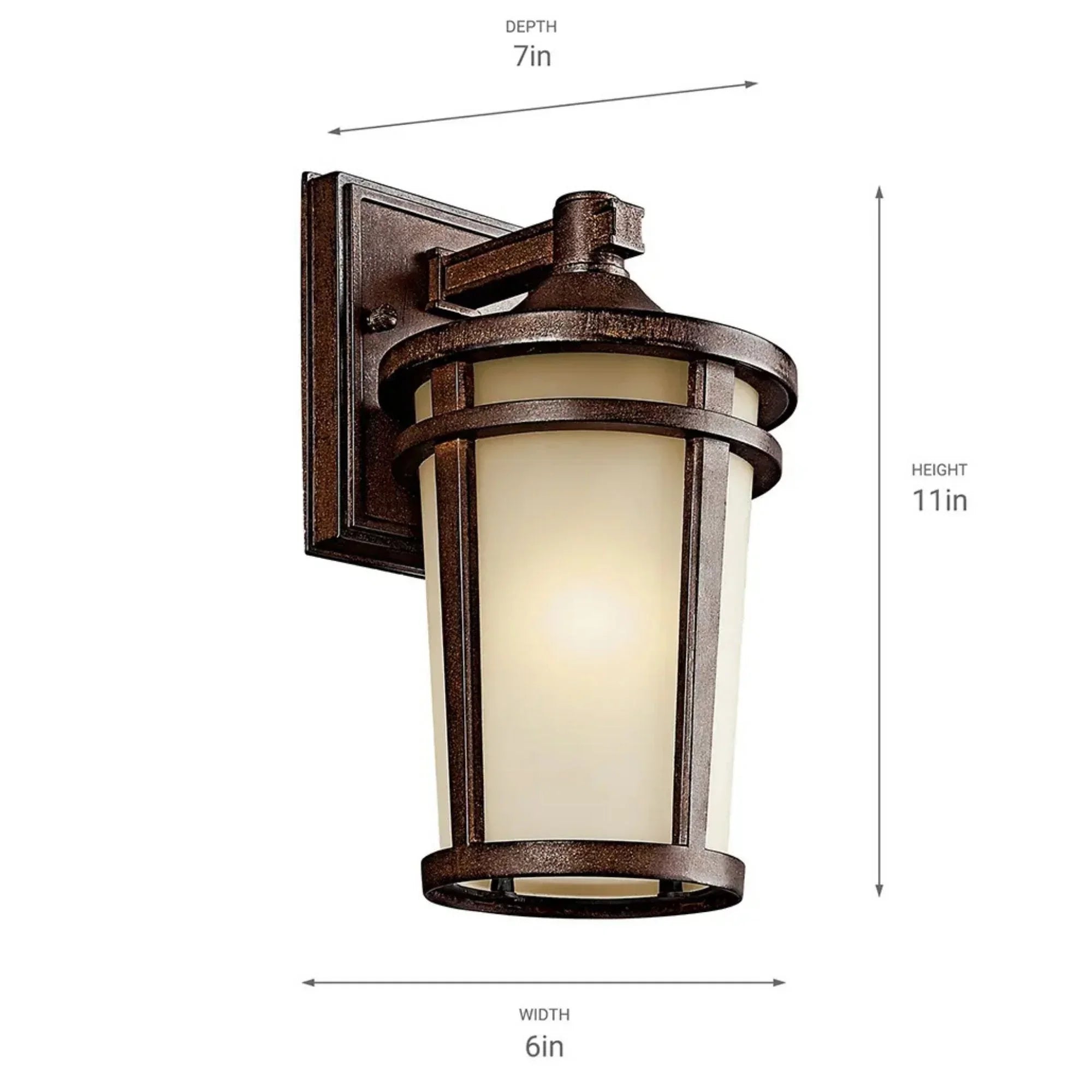 Atwood 11" Outdoor Wall Light, Brown Stone Finish