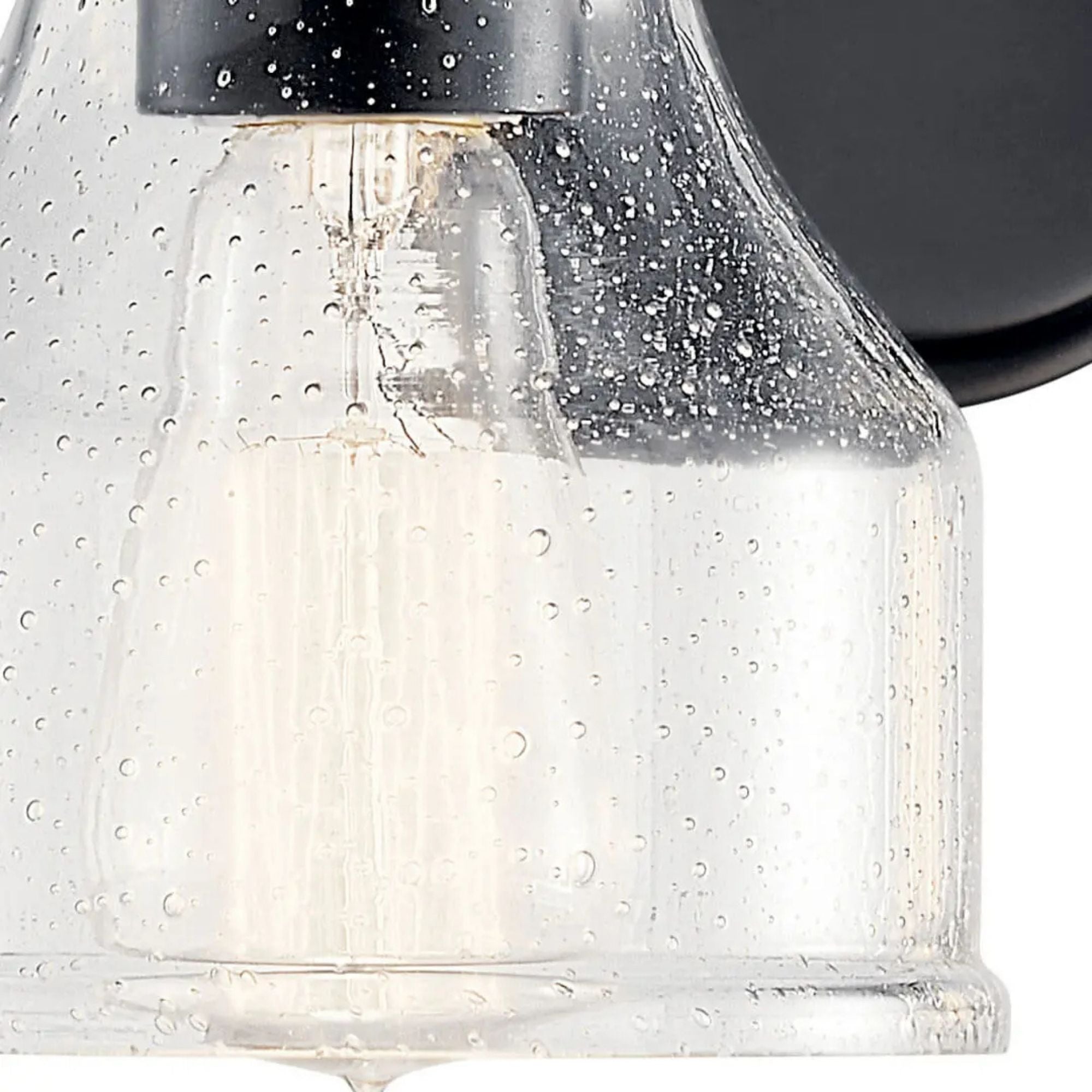 Kichler Avery 15 in. 2-Light Bathroom Vanity Light, Black with Clear Seeded Glass