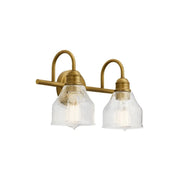 Avery 15" 2-Light Bath Vanity Light, Natural Brass Finish