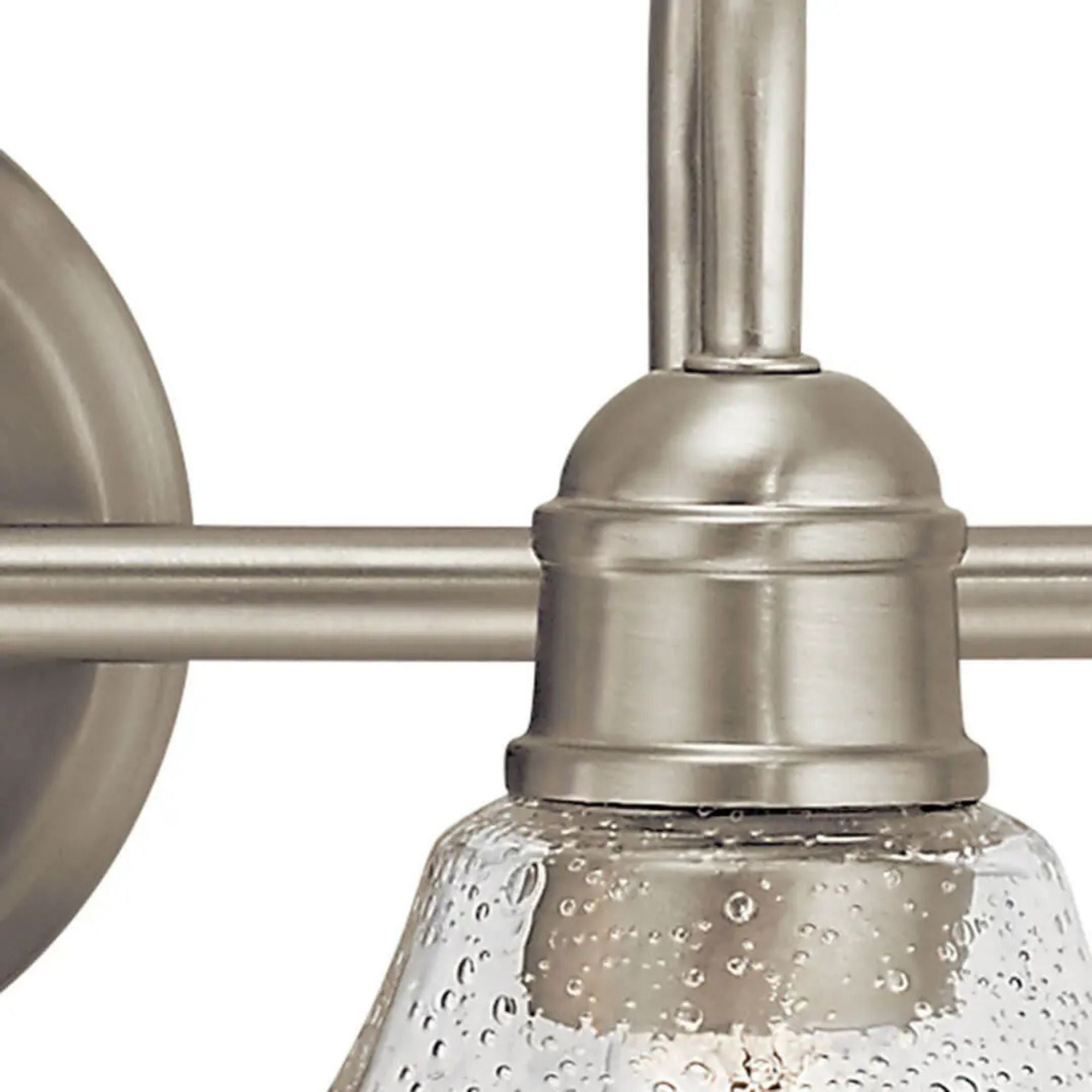 Kichler Avery 15 in. 2-Light Bathroom Vanity Light, Brushed Nickel with Clear Seeded Glass