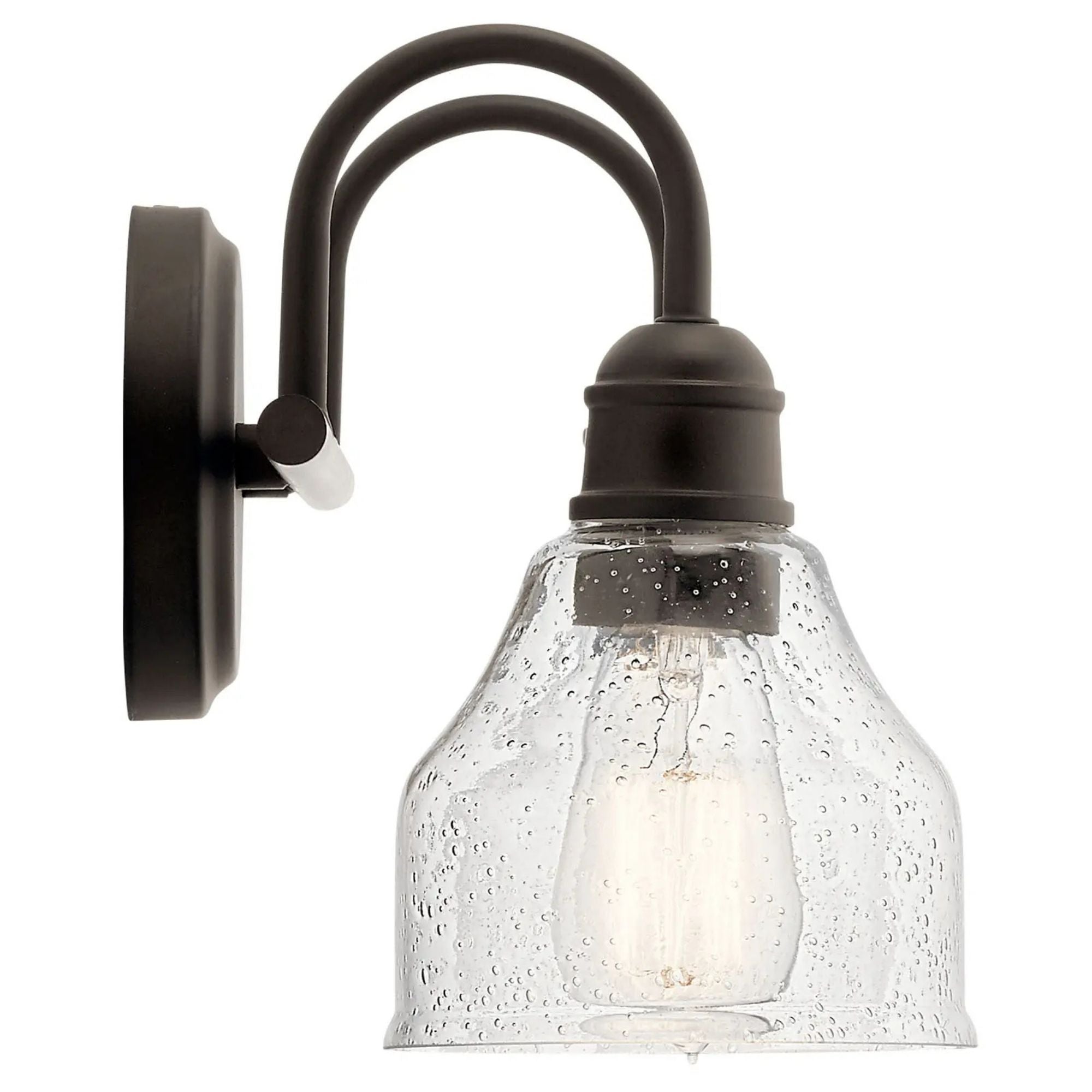 Kichler Avery 15 in. 2-Light Bathroom Vanity Light, Olde Bronze with Clear Seeded Glass