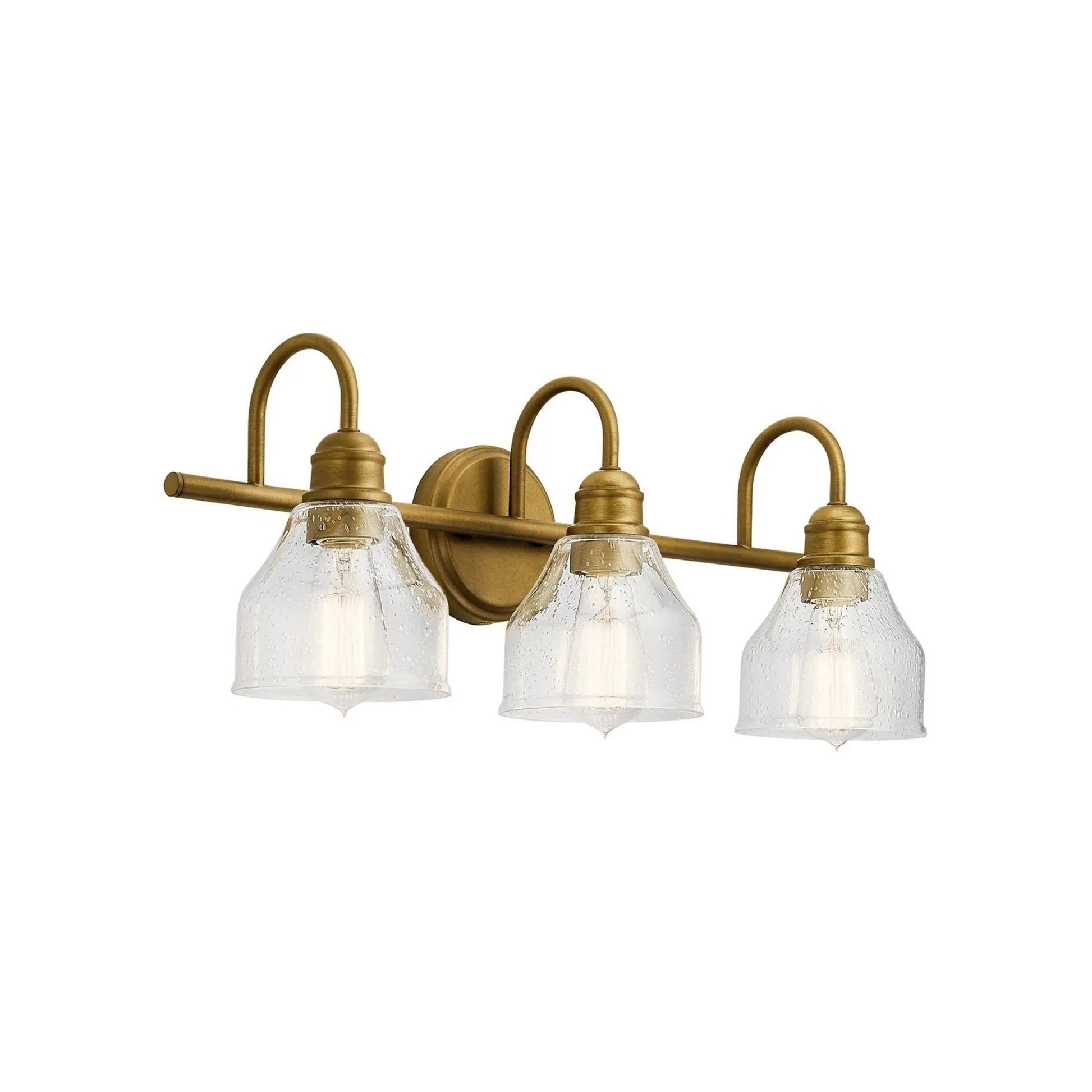 Avery 24" 3-Light Bath Vanity Light, Natural Brass Finish - Bees Lighting