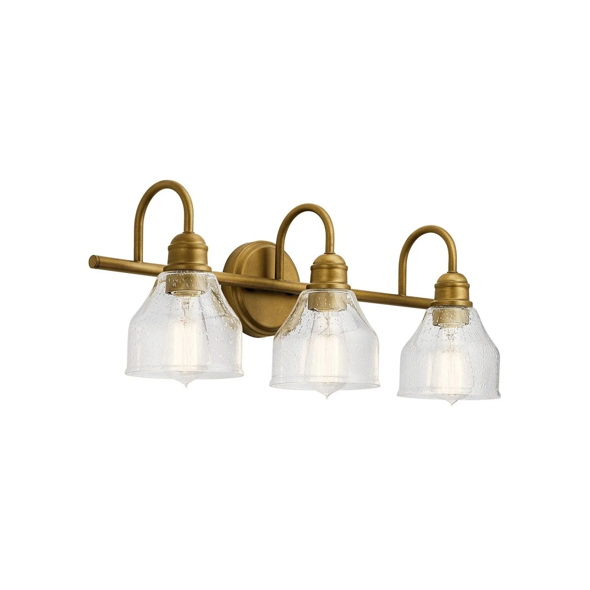 Avery 24" 3-Light Bath Vanity Light, Natural Brass Finish