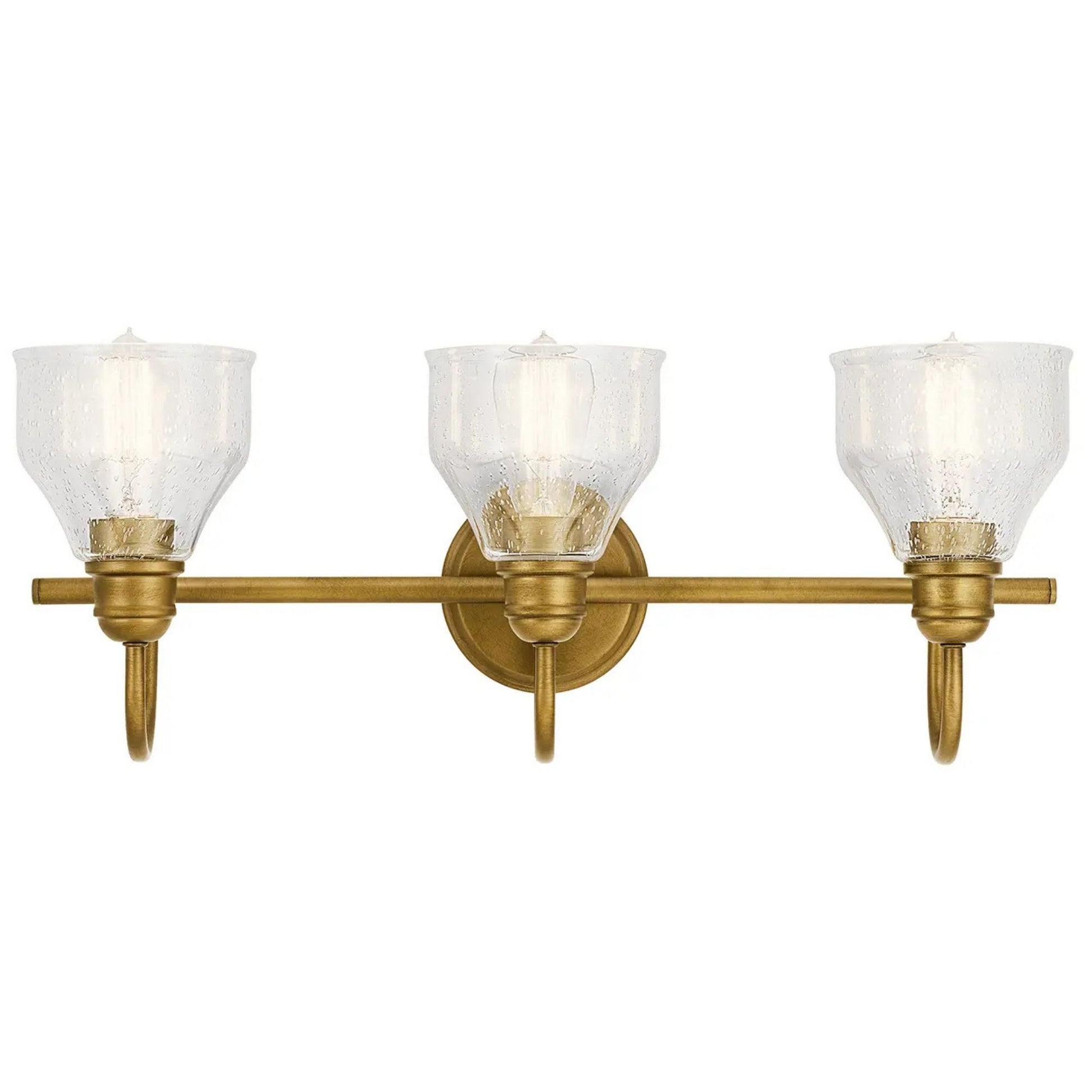 Avery 24" 3-Light Bath Vanity Light, Natural Brass Finish - Bees Lighting