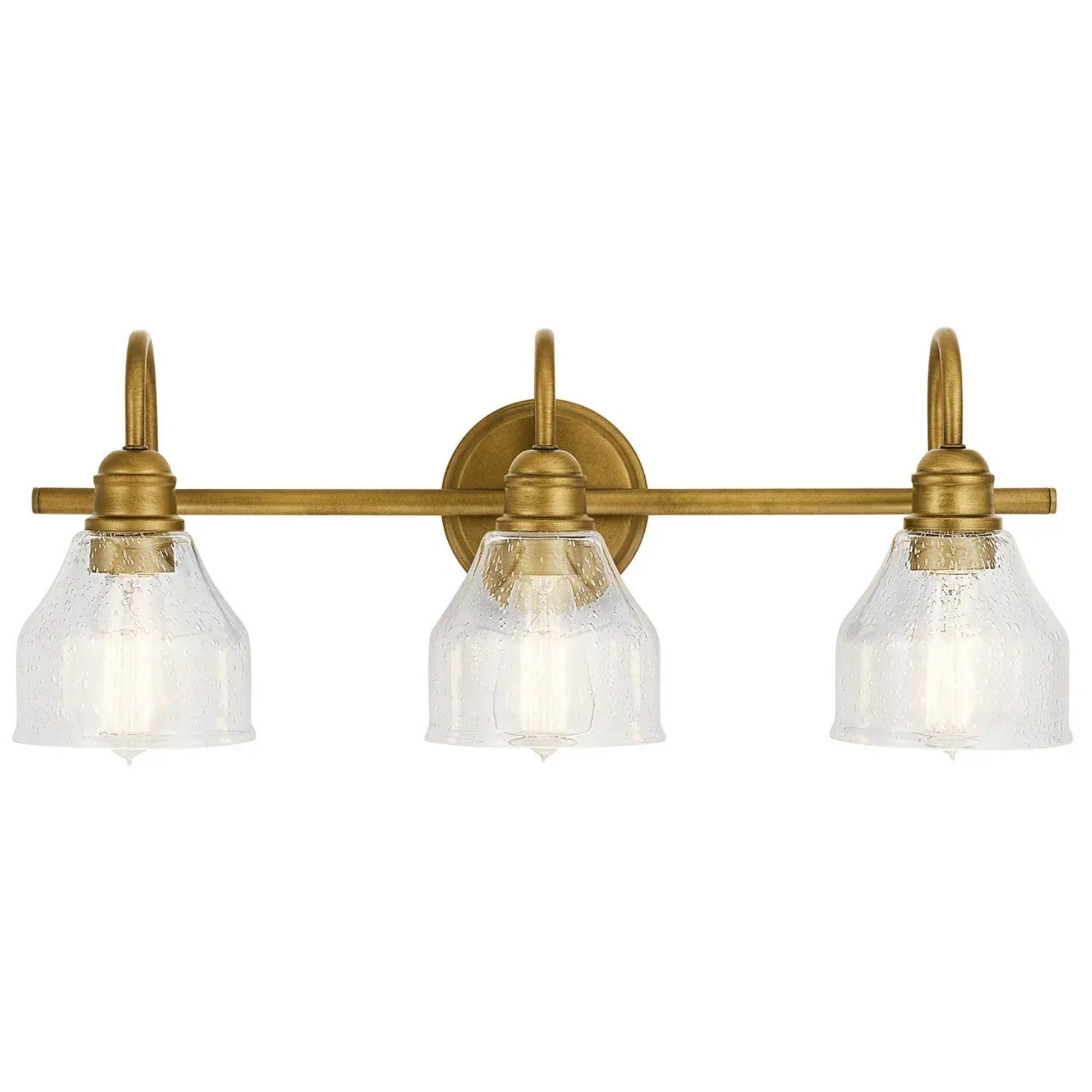Avery 24" 3-Light Bath Vanity Light, Natural Brass Finish - Bees Lighting