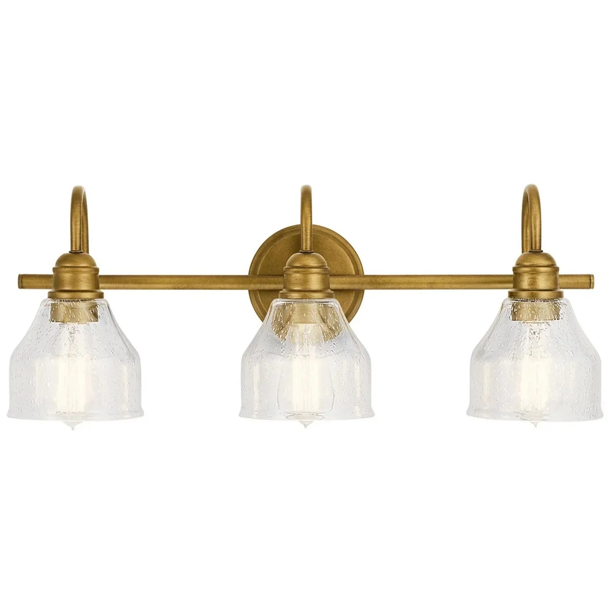 Avery 24" 3-Light Bath Vanity Light, Natural Brass Finish
