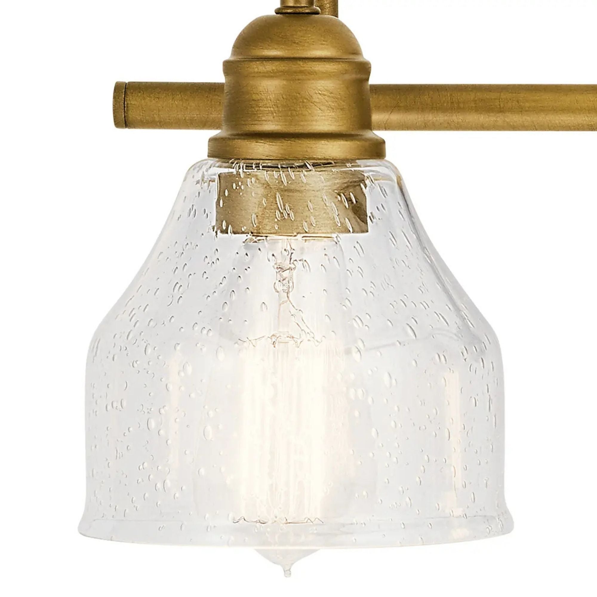 Kichler Avery 24 in. 3-Light Bathroom Vanity Light, Natural Brass with Clear Seeded Glass