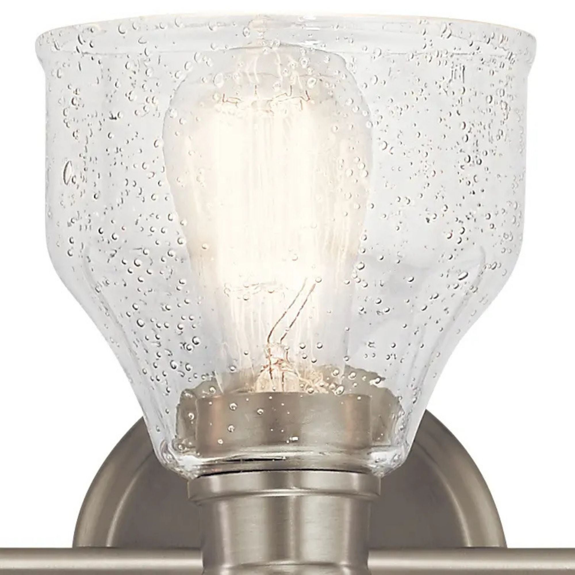 Kichler Avery 24 in. 3-Light Bathroom Vanity Light, Brushed Nickel with Clear Seeded Glass