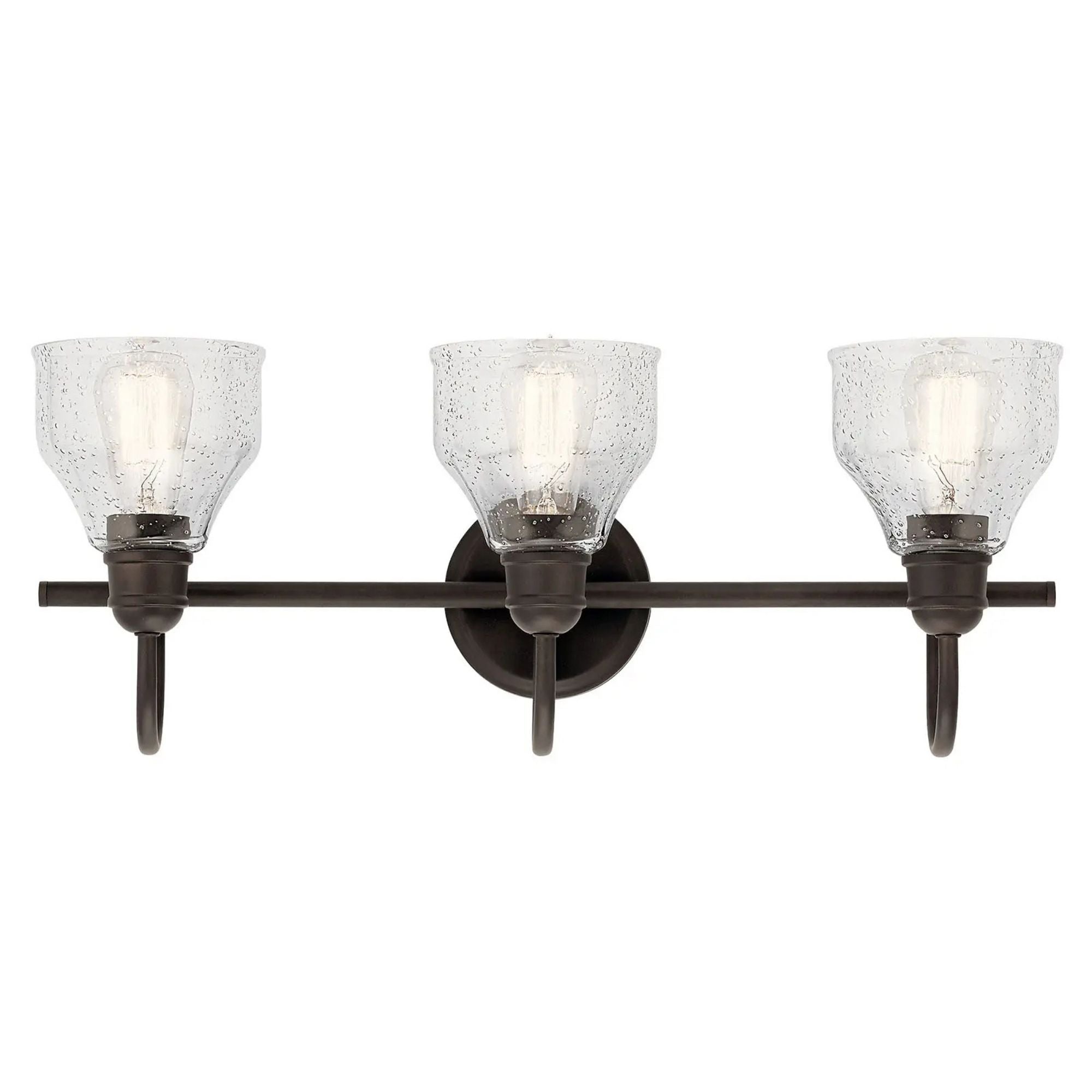 Kichler Avery 24 in. 3-Light Bathroom Vanity Light, Olde Bronze with Clear Seeded Glass