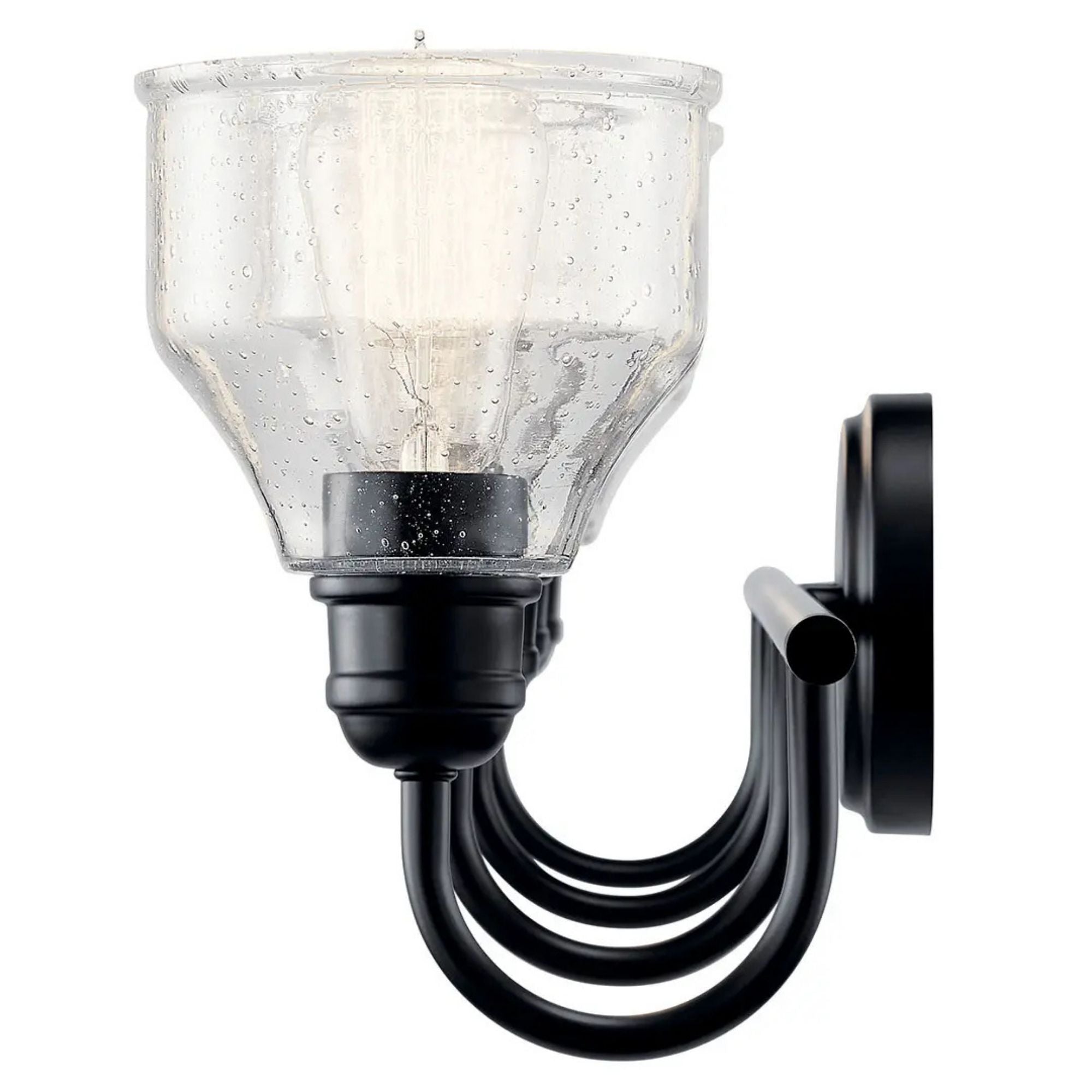 Kichler Avery 33.5 in. 4-Light Bathroom Vanity Light, Black with Clear Seeded Glass