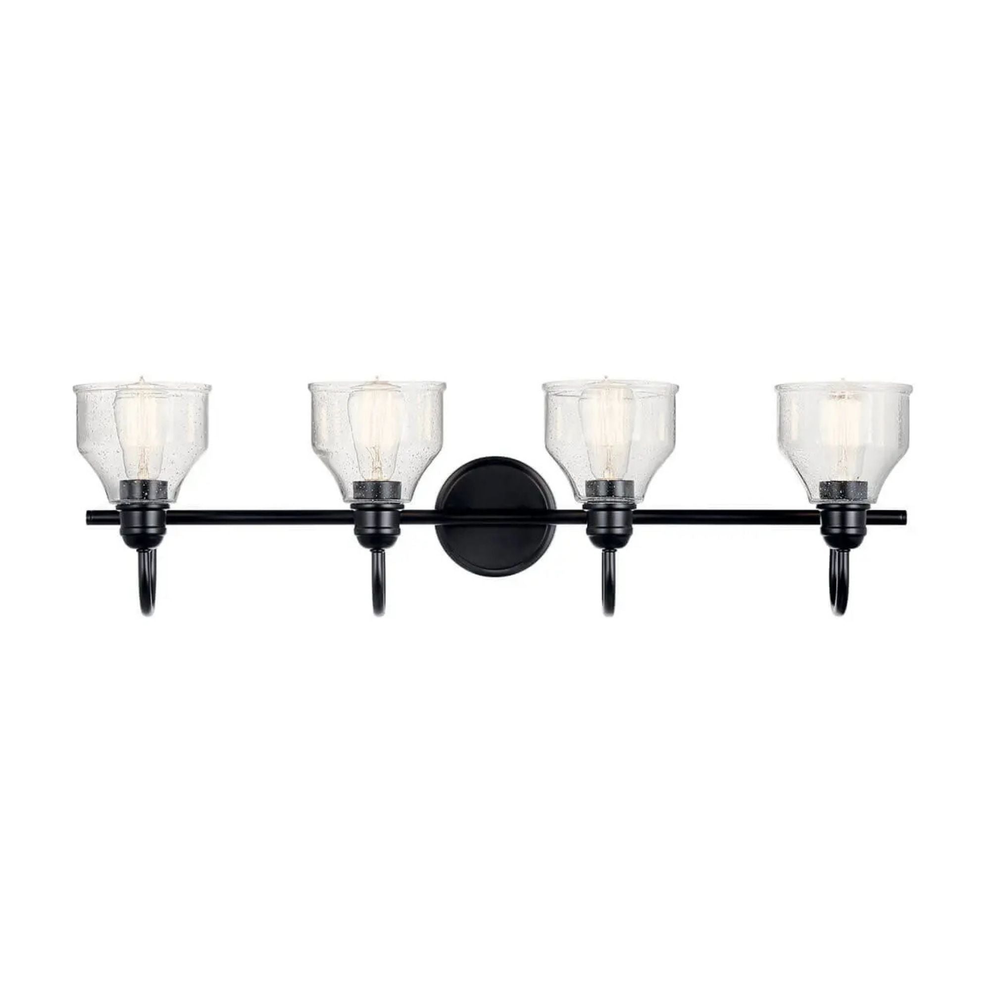 Kichler Avery 33.5 in. 4-Light Bathroom Vanity Light, Black with Clear Seeded Glass